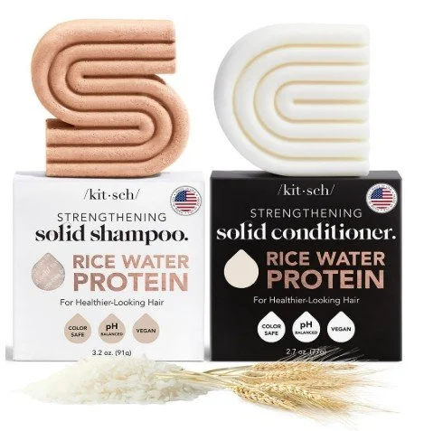 Kitsch Rice Water Protein Solid Shampoo and Conditioner