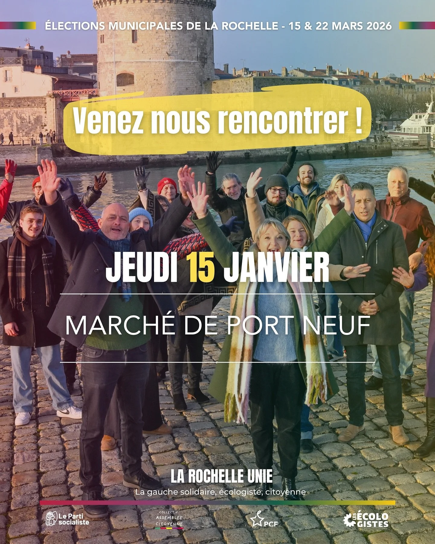 On se retrouve mercredi 14 Janvier sur le march&eacute; 🥕🐟 de Port-Neuf &agrave; La Rochelle. 

L&rsquo;union de la gauche et des &eacute;cologistes &agrave; votre rencontre et &agrave; votre &eacute;coute. 

#larochelle #larochelle⚓️ #municipales 