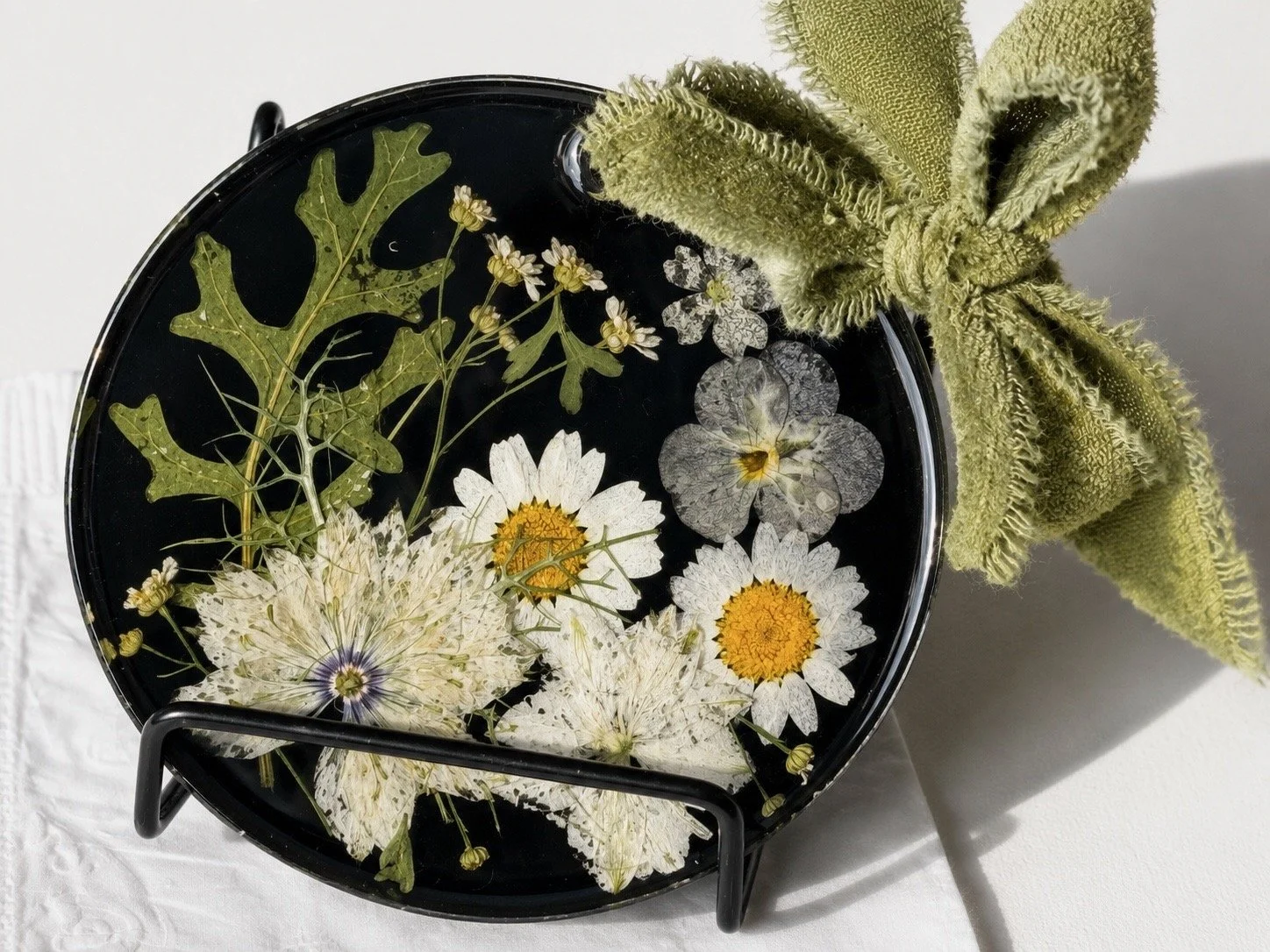 Pressed Flower Resin Ornament
