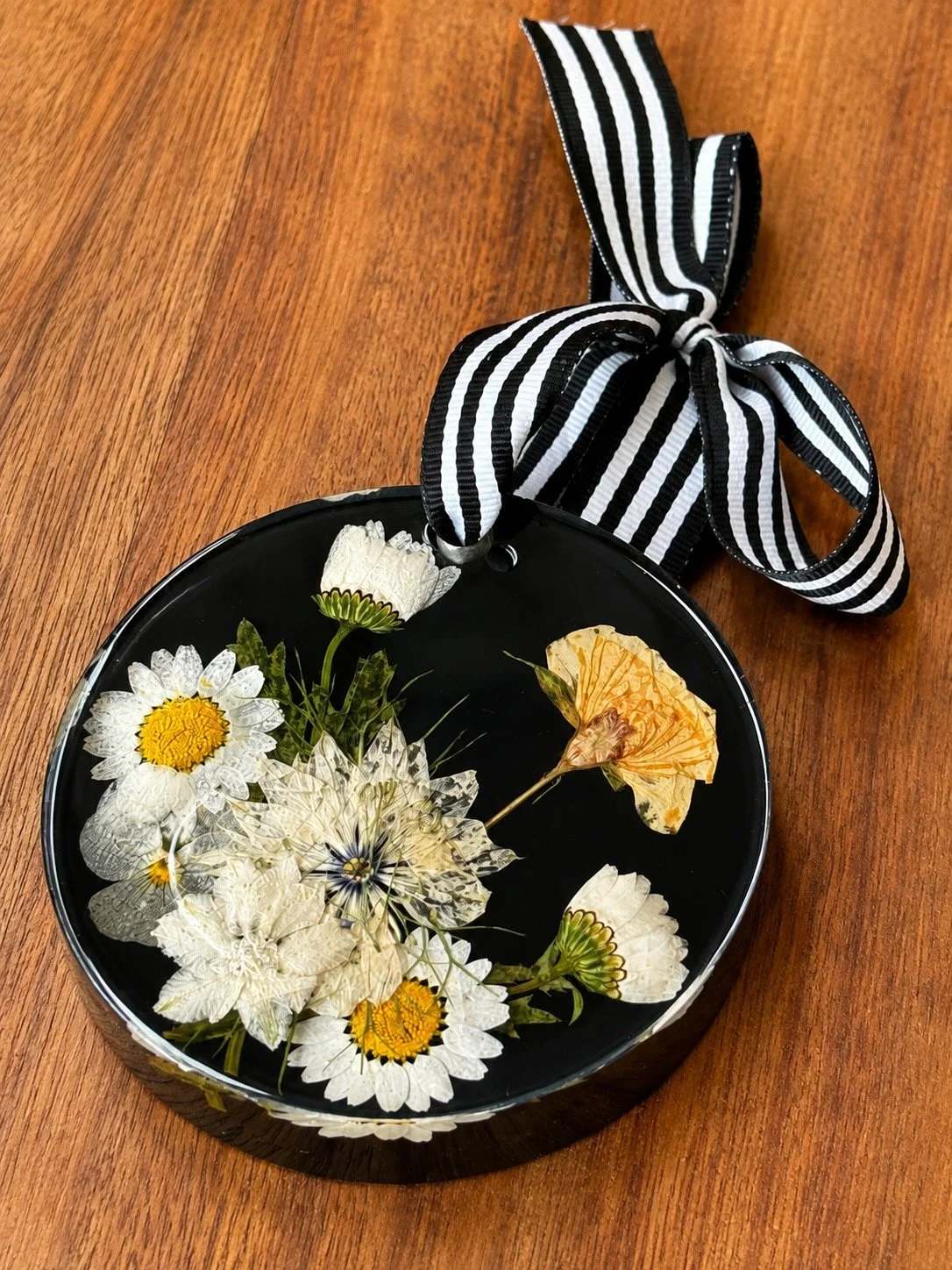 Pressed Flower Resin Ornament