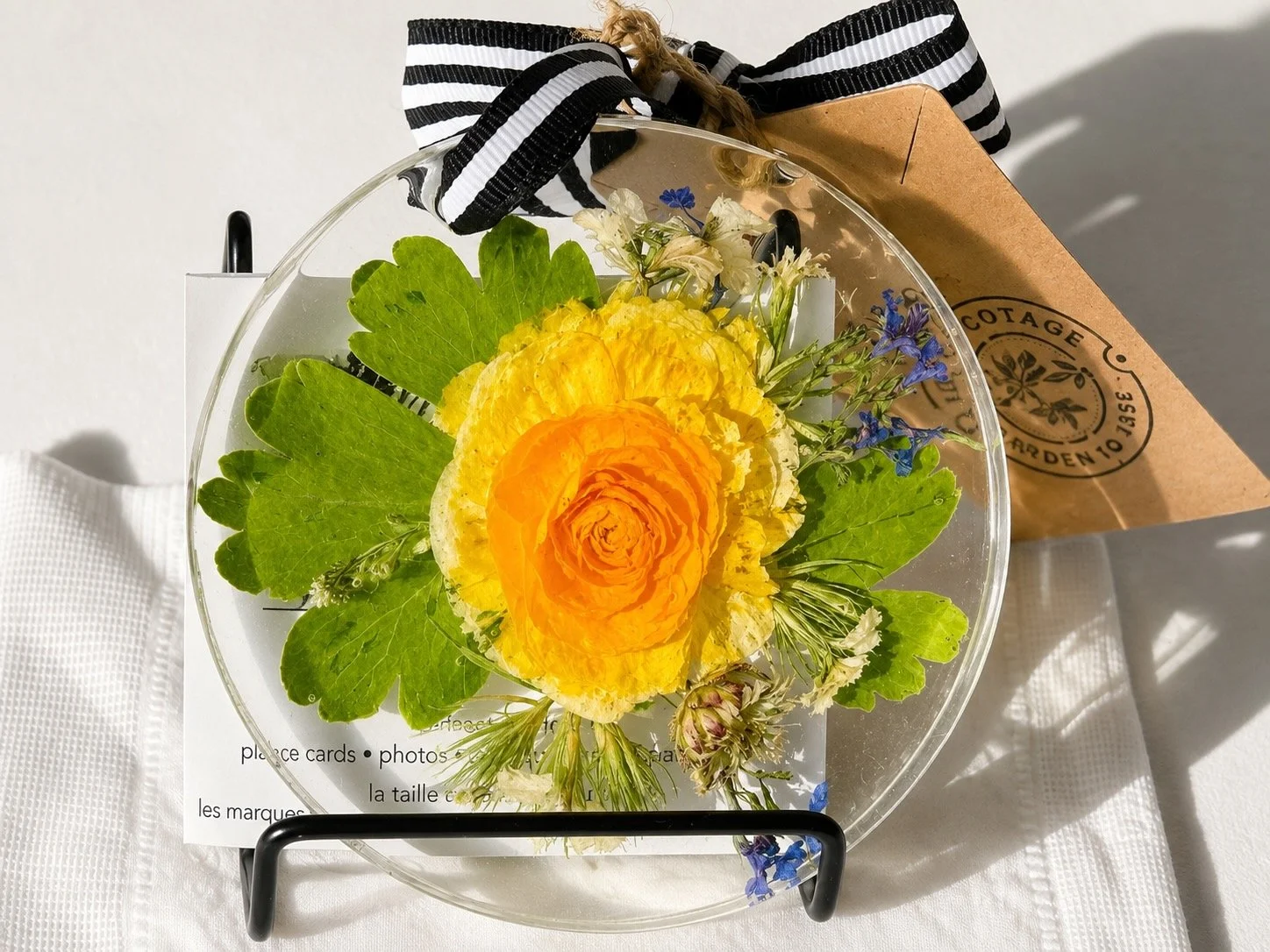 Pressed Flower Resin Ornament