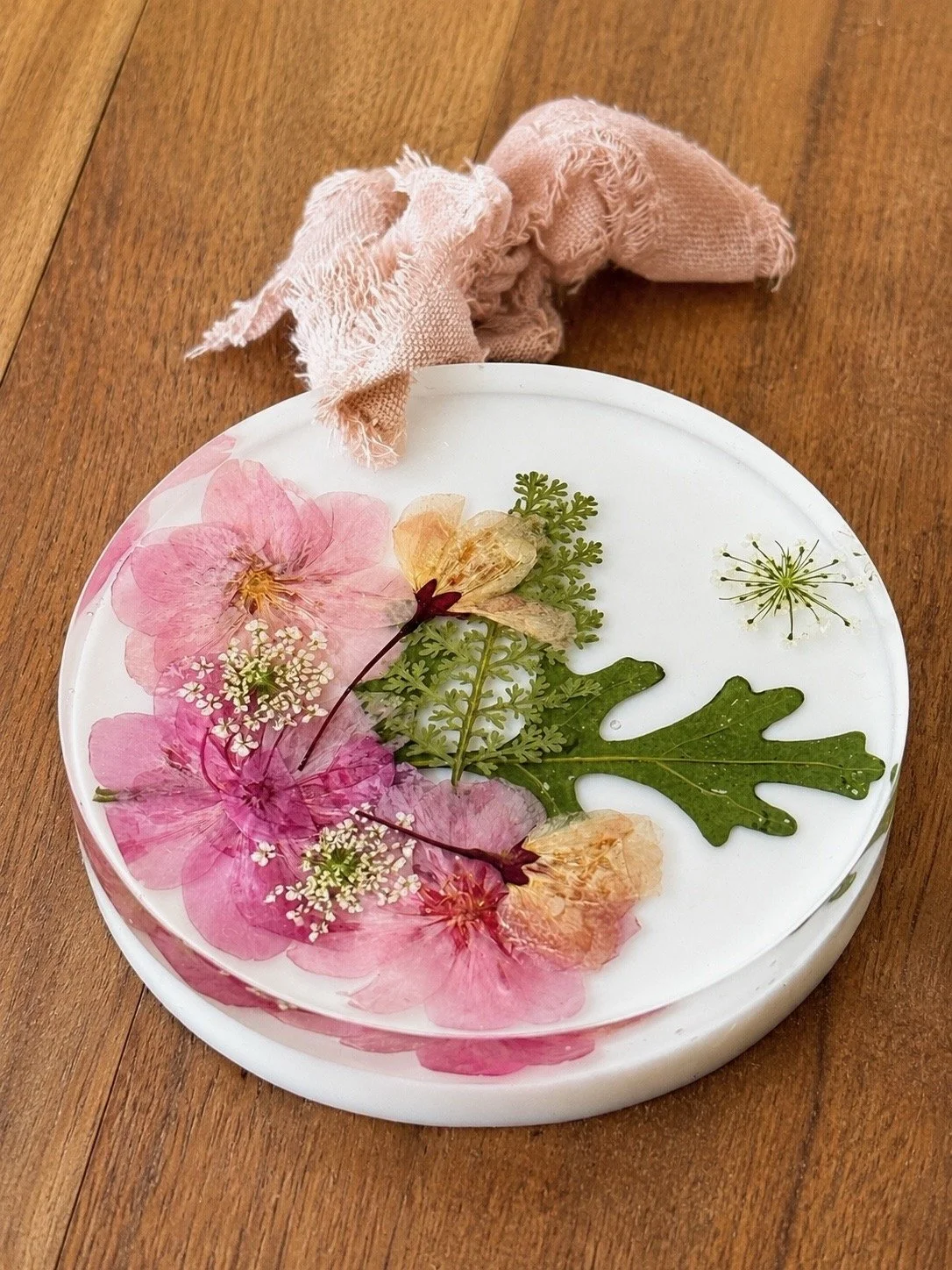 Pressed Flower Resin Ornament