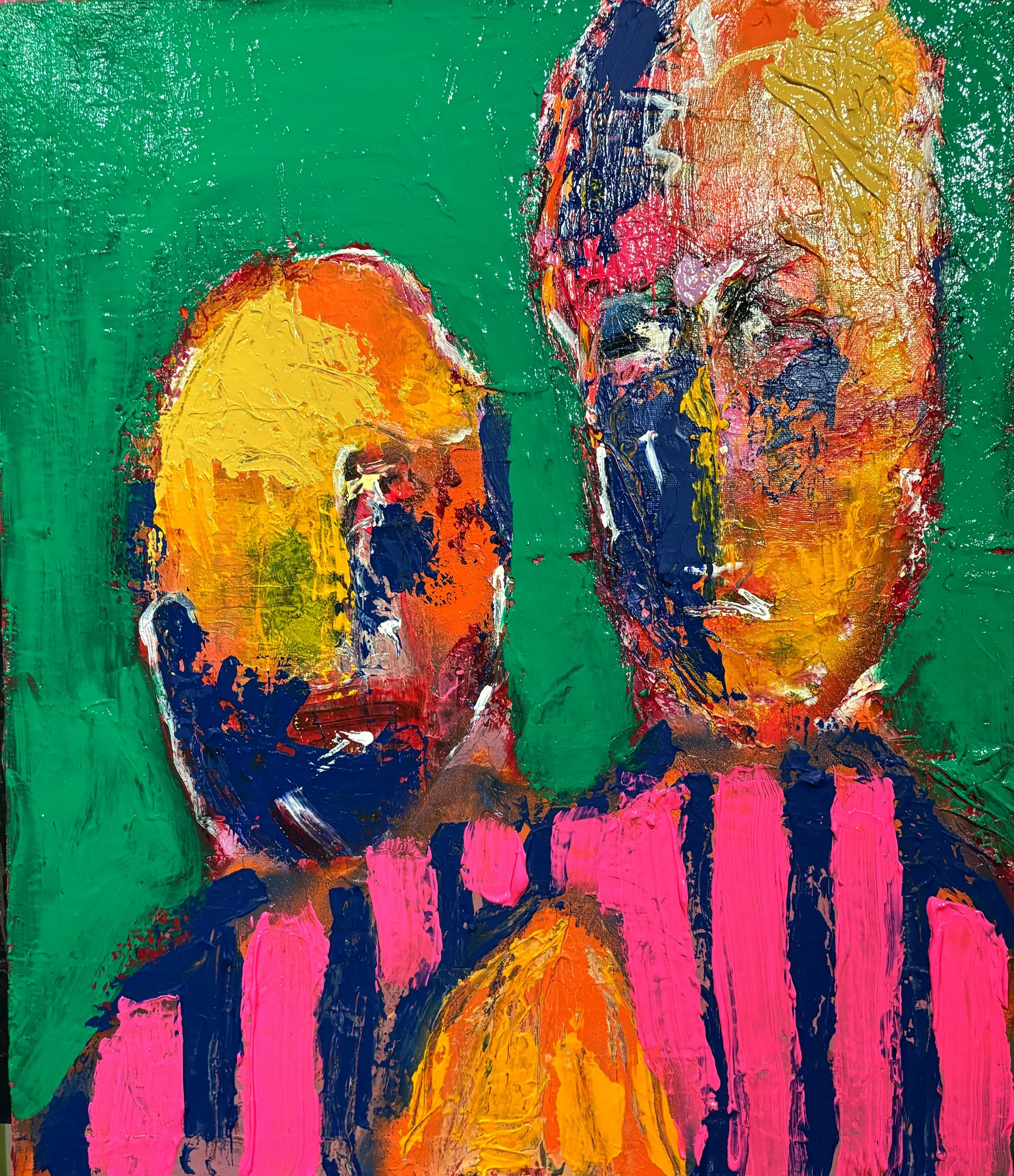 Pink Noise & Echoes - 60x70 cm - Mixed media