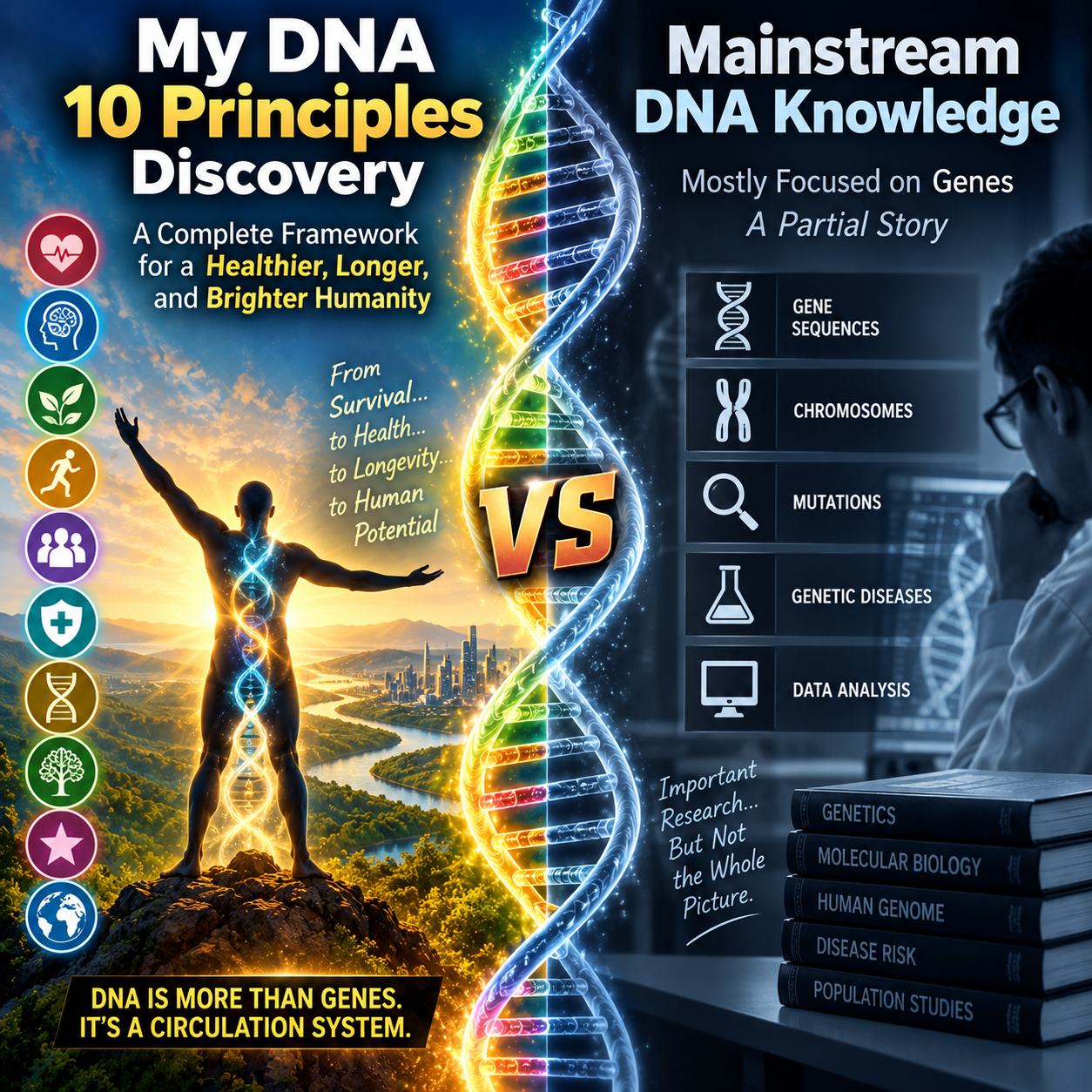 My DNA 10 Principles Discovery vs Mainstream DNA Knowledge 