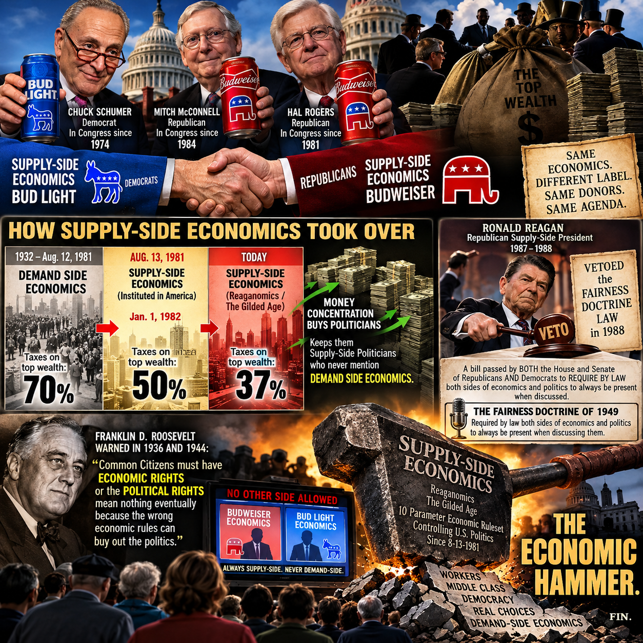 Today's Economics and Politics simplified together: 