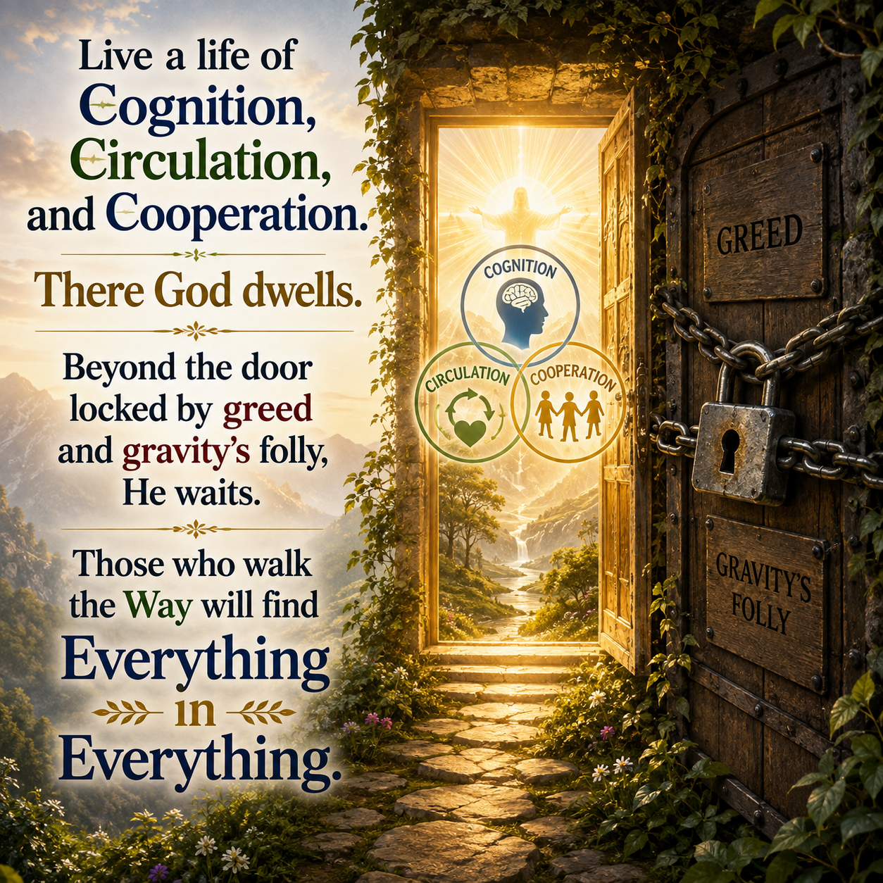 Live a life of Cognition, Circulation, and Cooperation