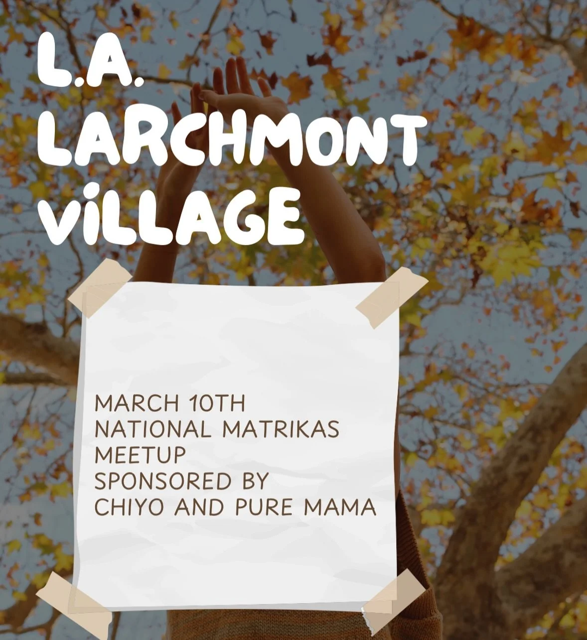 National Matrikas Meetup, sponsored by Chiyo &amp; Pure Mama 🎉

We would love to have you join us for an evening of connection, collaboration, and community with fellow fertility, pregnancy, and postpartum providers, brands, and nonprofits in Larchm