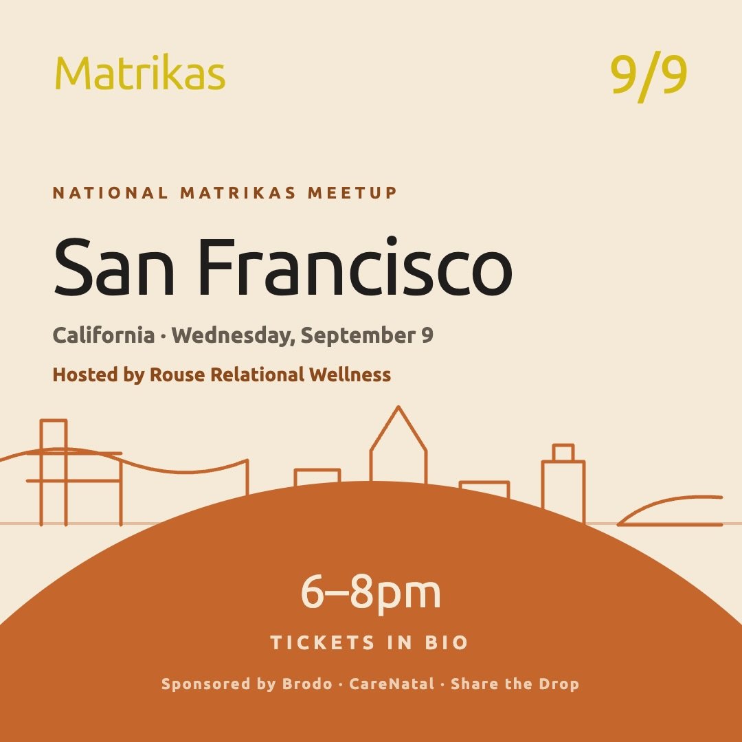 🌟 San Francisco, CA 🌟

Hosted by Rouse Relational Wellness
@rousetherapy 

San Francisco providers, grab a ticket. This is what happens when the people doing perinatal work finally get a room to themselves. 

Sept 9, 6-8pm. 

Sponsored by Brodo, Ca