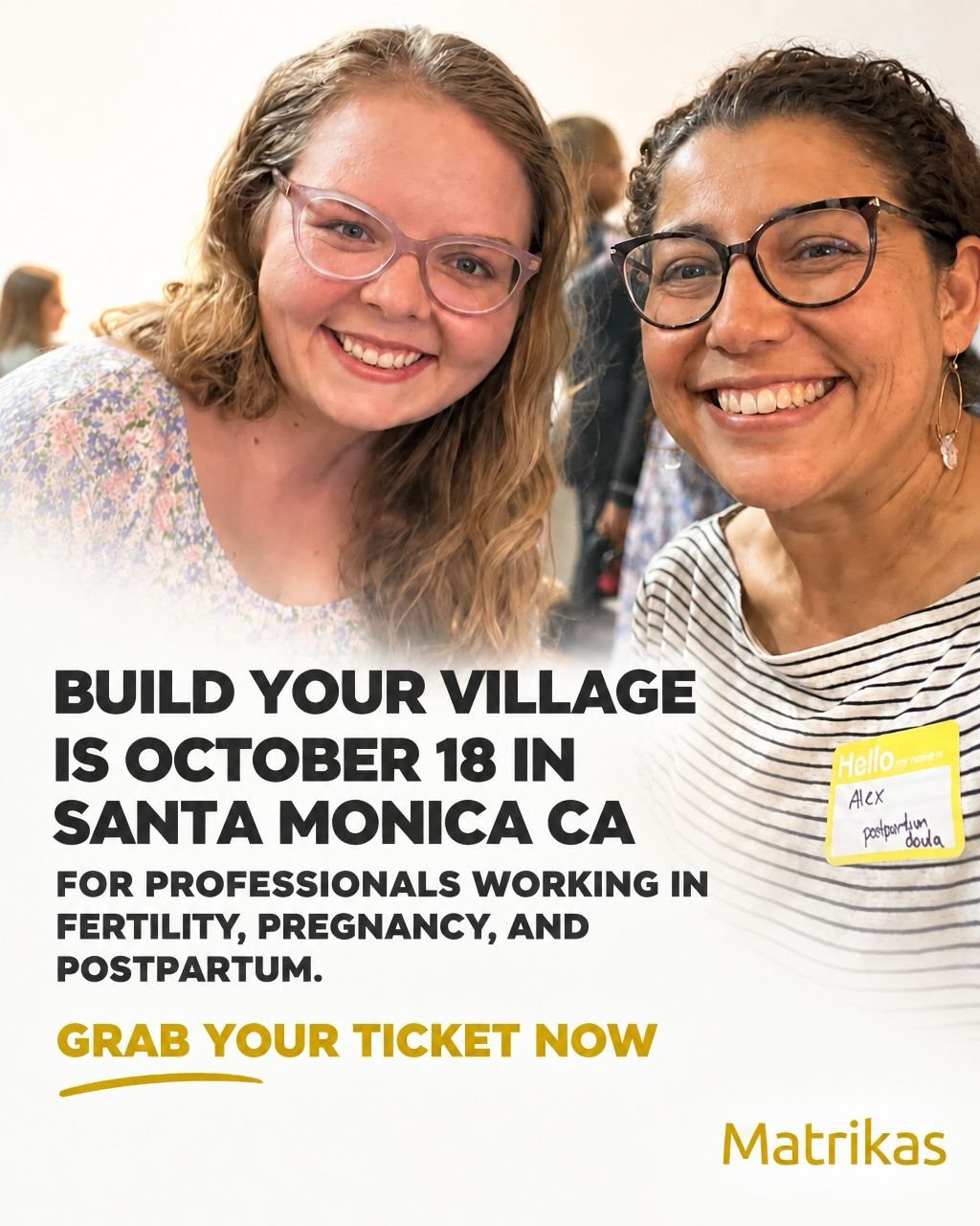 Santa Monica, clear your calendar. 🔥

Build Your Village is back. October 18 at WUUM.

Three years running, 200+ reproductive health pros packed the room. Midwives. Doulas. OBs. Acupuncturists. Pelvic floor PTs. Lactation consultants. Fertility folk