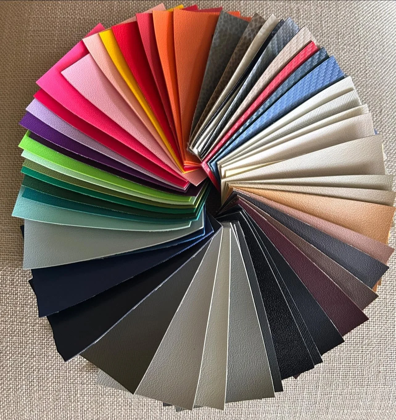 vinyl swatches displayed