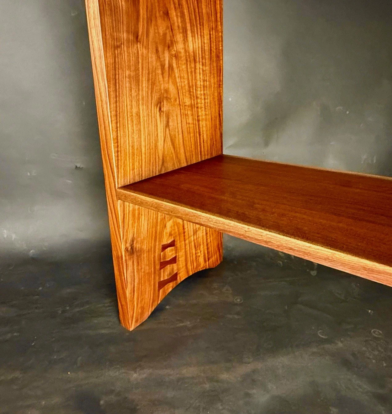 Inlaid bowties to stabilize a natural split in the wood