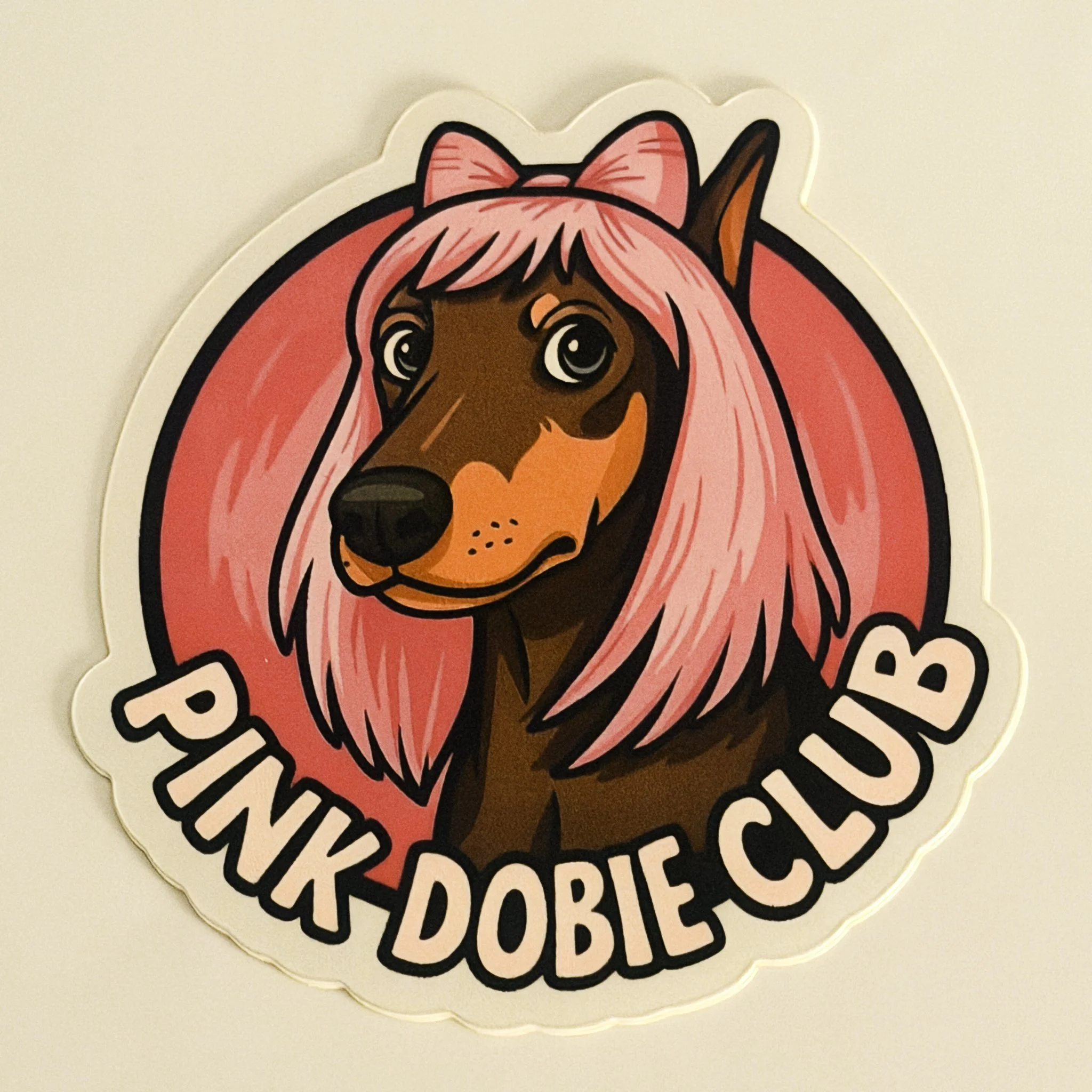 Pink Dobie Club Sticker
