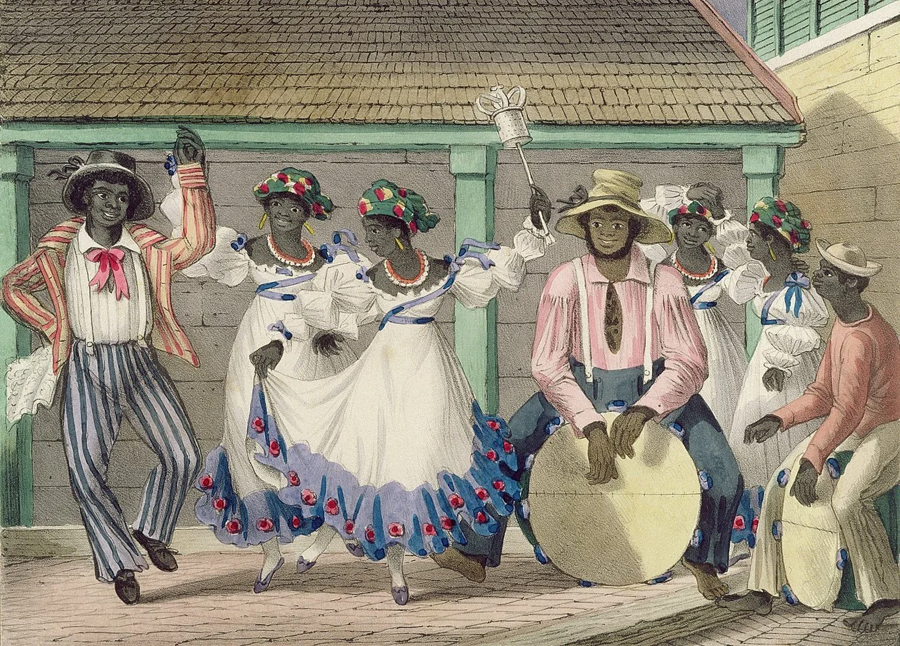 Isaac Mendes Belisario, "French Set Girls. Sketches of character, in illustration of the habits, occupation, and costume of the Negro population, in the island of Jamaica: drawn after nature, and in lithography." Kingston, Jamaica, 1838. 