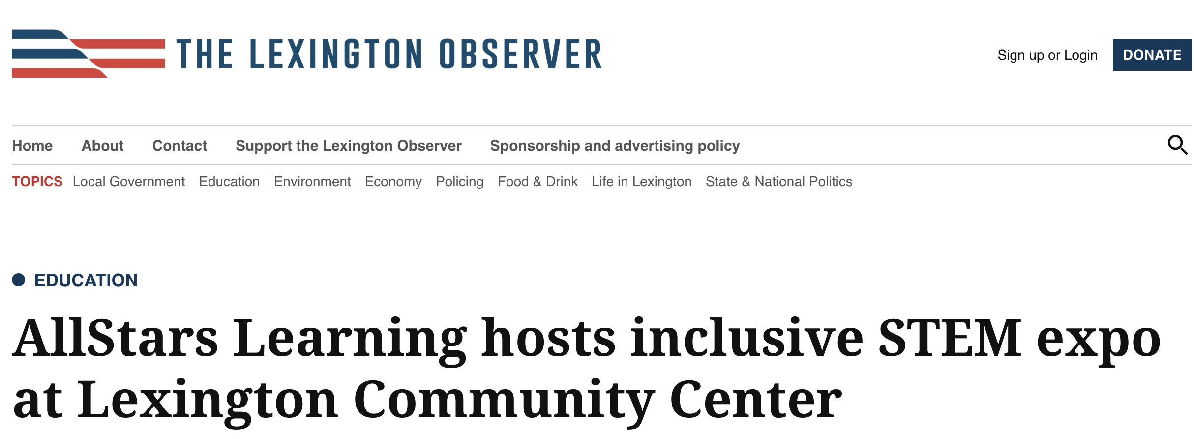 In the News: Lexington Observer Highlights the AllStars Learning STEM Expo!