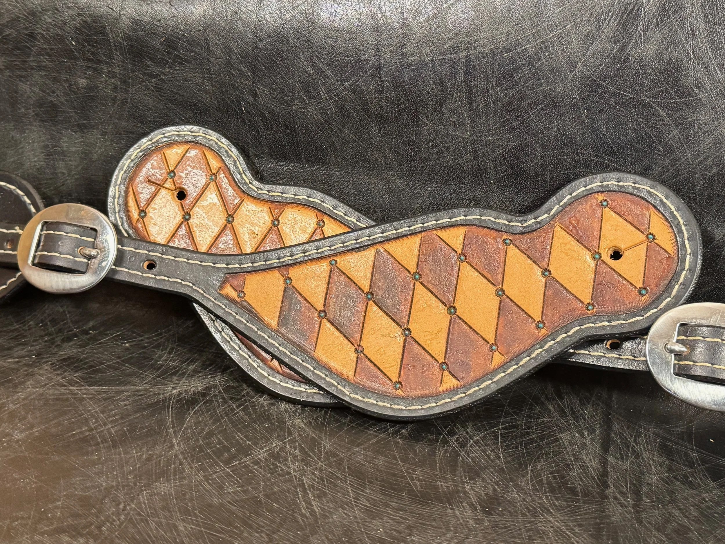 Custom Tooled Spur Straps