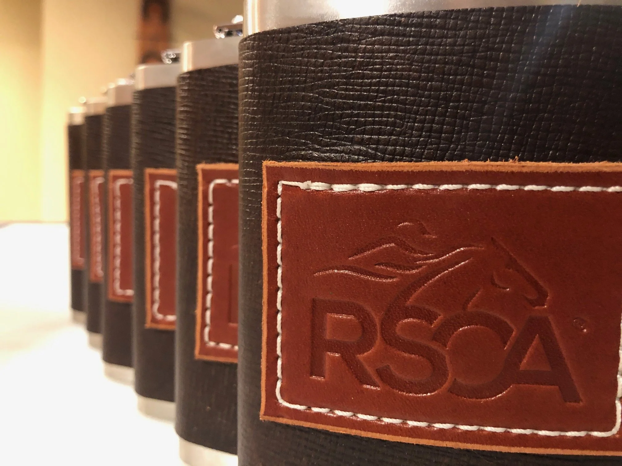 custom leather flasks