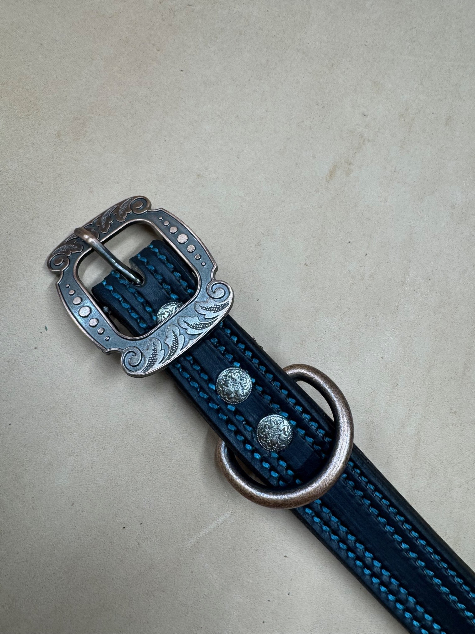 Royal Blue Custom Leather Dog Collar