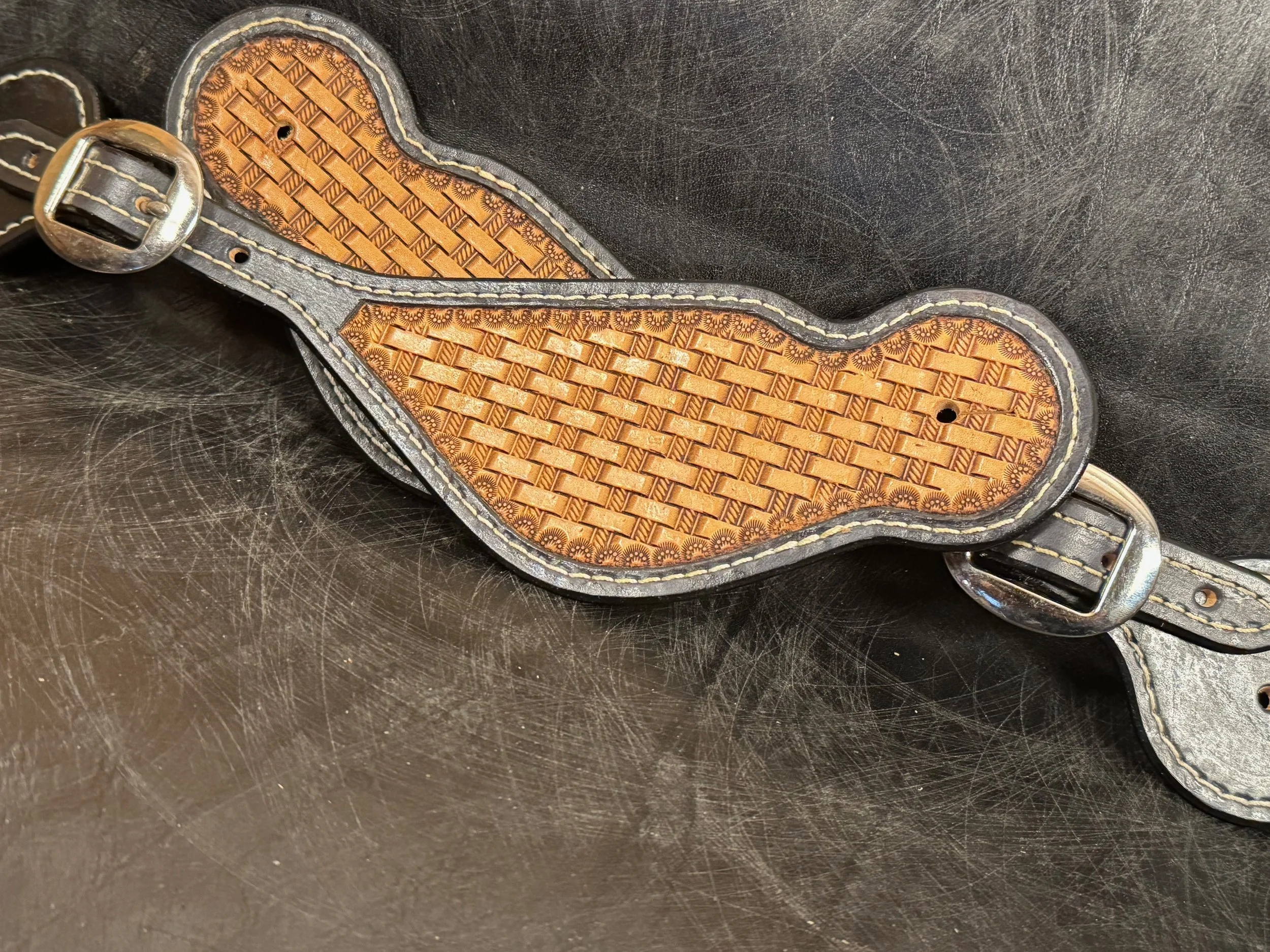 Custom Basket Stamp Spur Straps