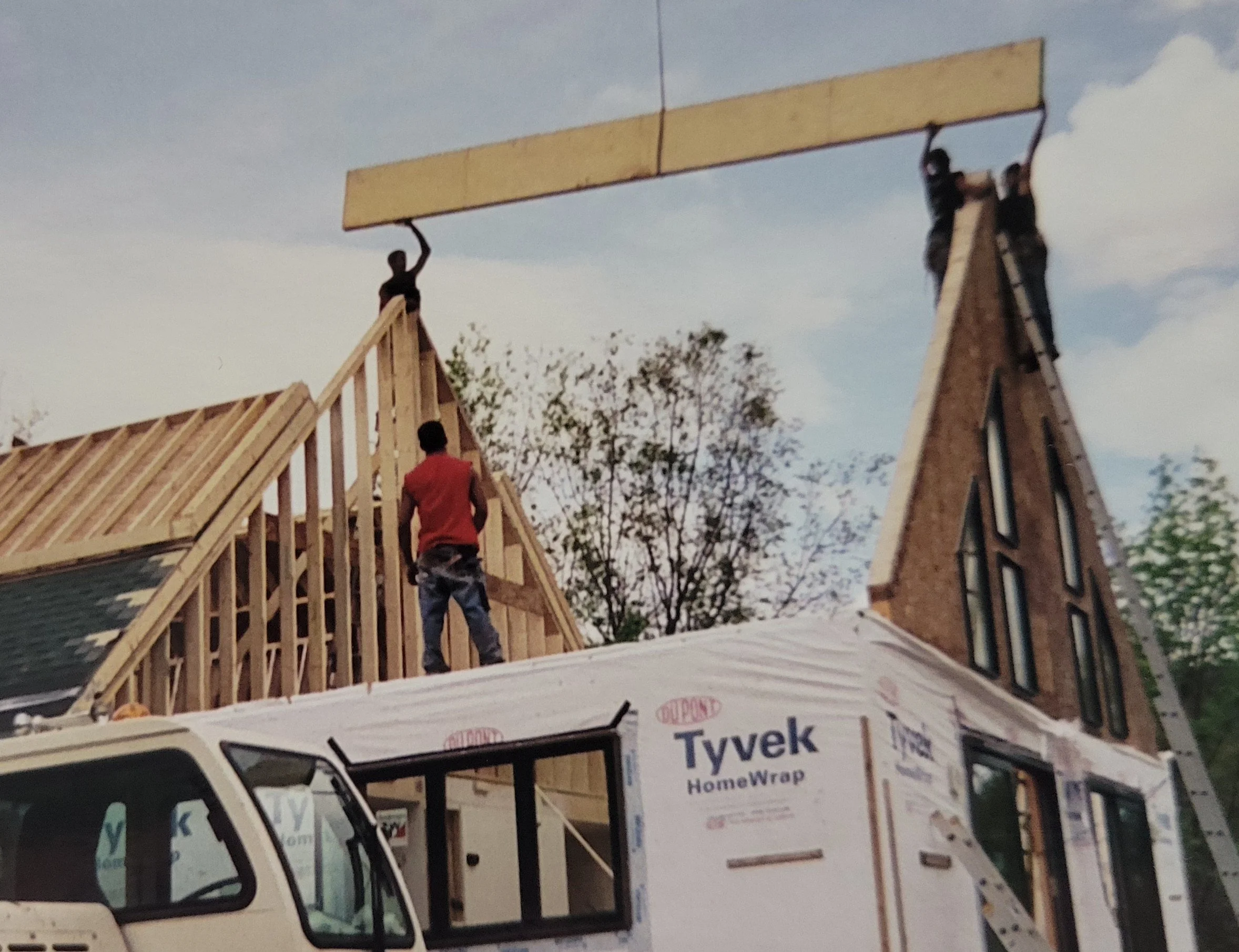 Manufactured Home Set Crew Ridge Beam