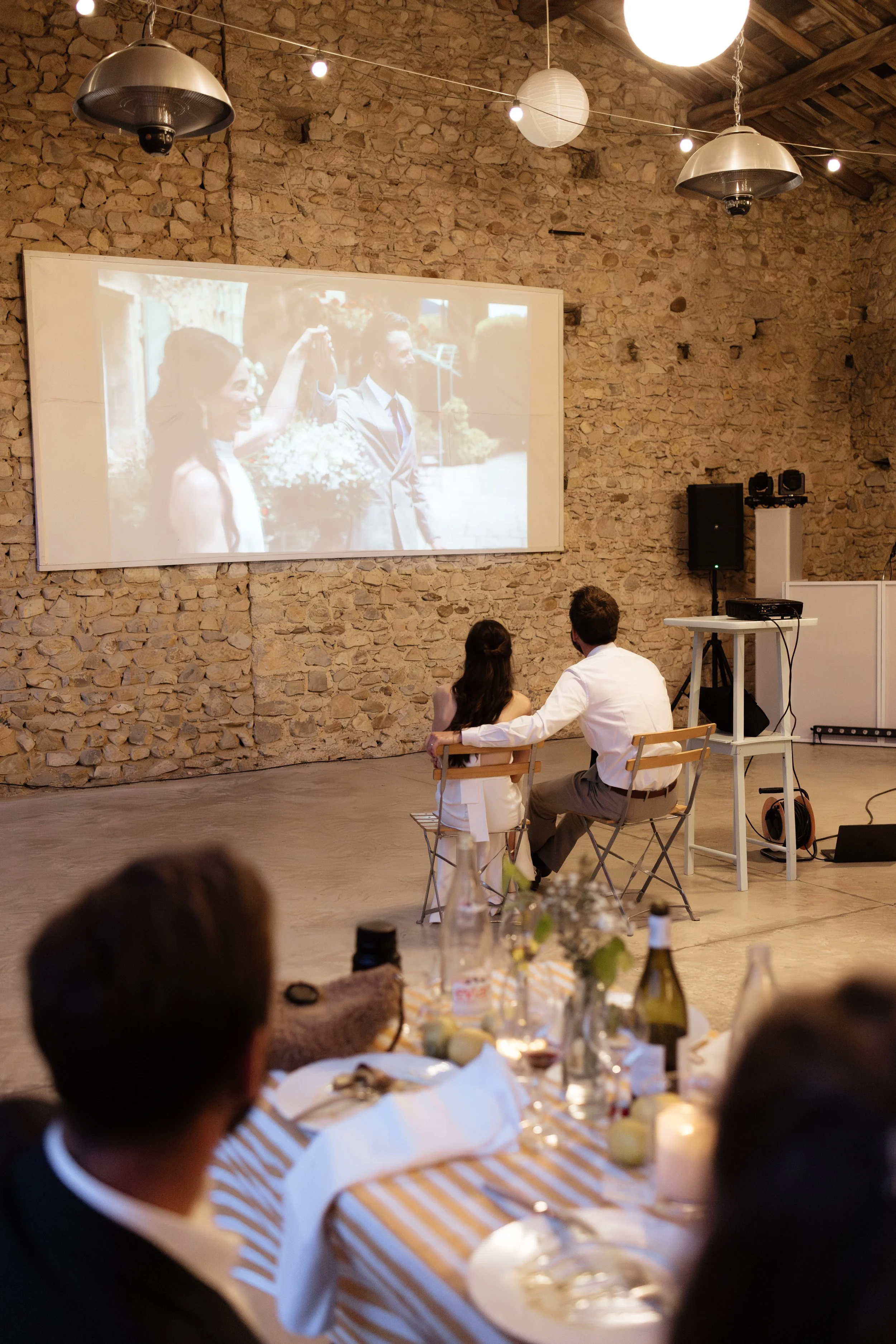 Projection film de mariage le soir-même