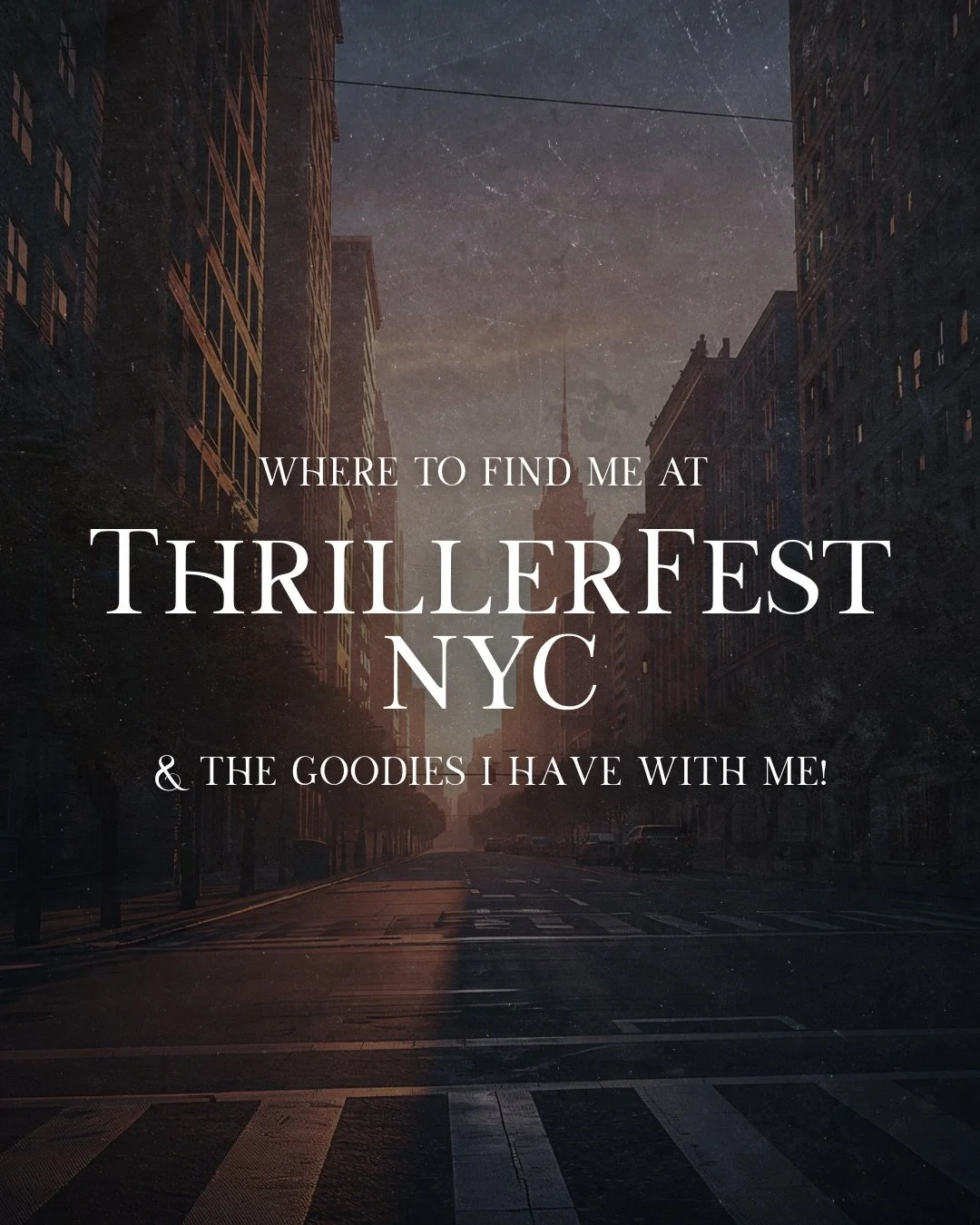 ✨ANNOUNCEMENT✨

I will be attending THRILLERFEST in NYC this weekend! I&rsquo;ll be on a panel with other amazing authors talking about all things writing thrillers! There will be time for signing &amp; meet and greets after the panel 🖤

When: Satur