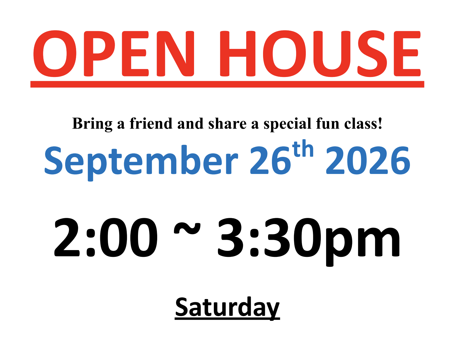 SEPTEMBER OPEN HOUSE