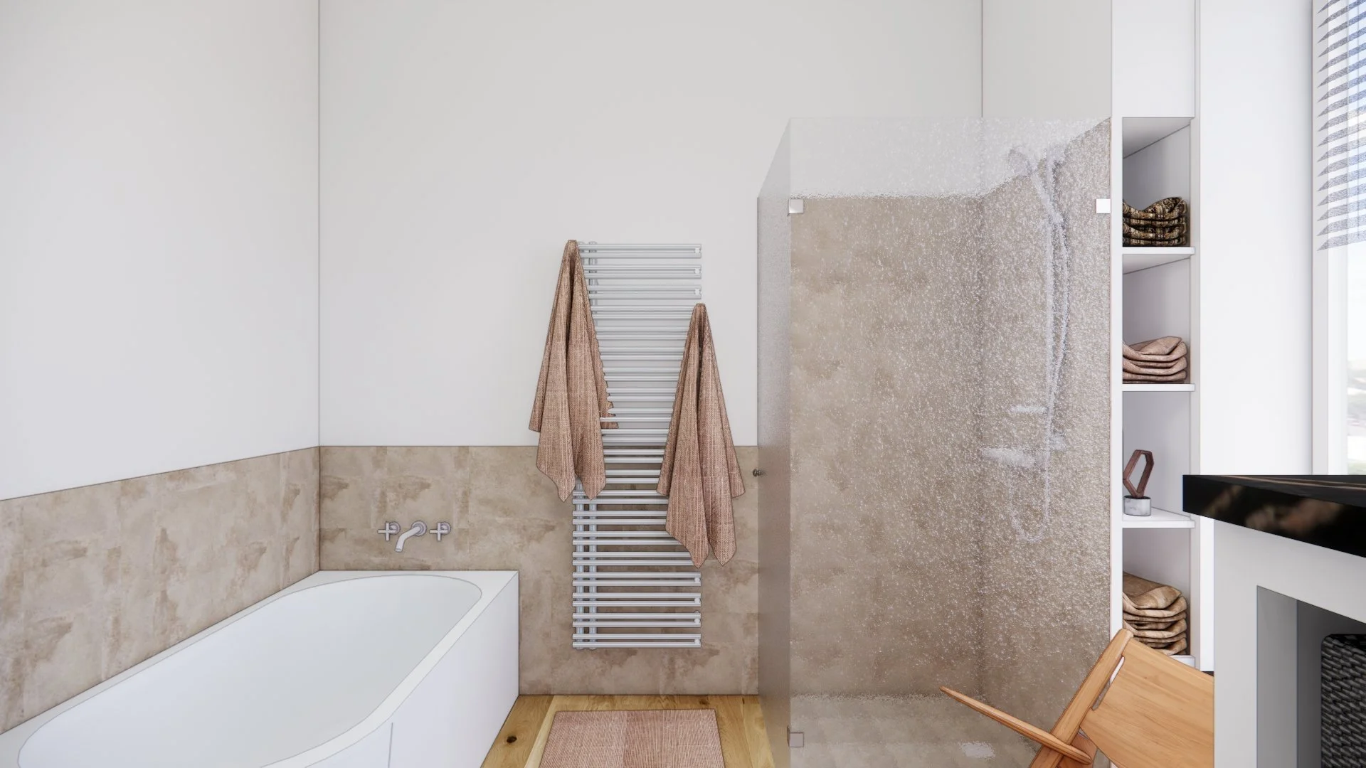 Aménagement d'une salle de bain - vue baignoire