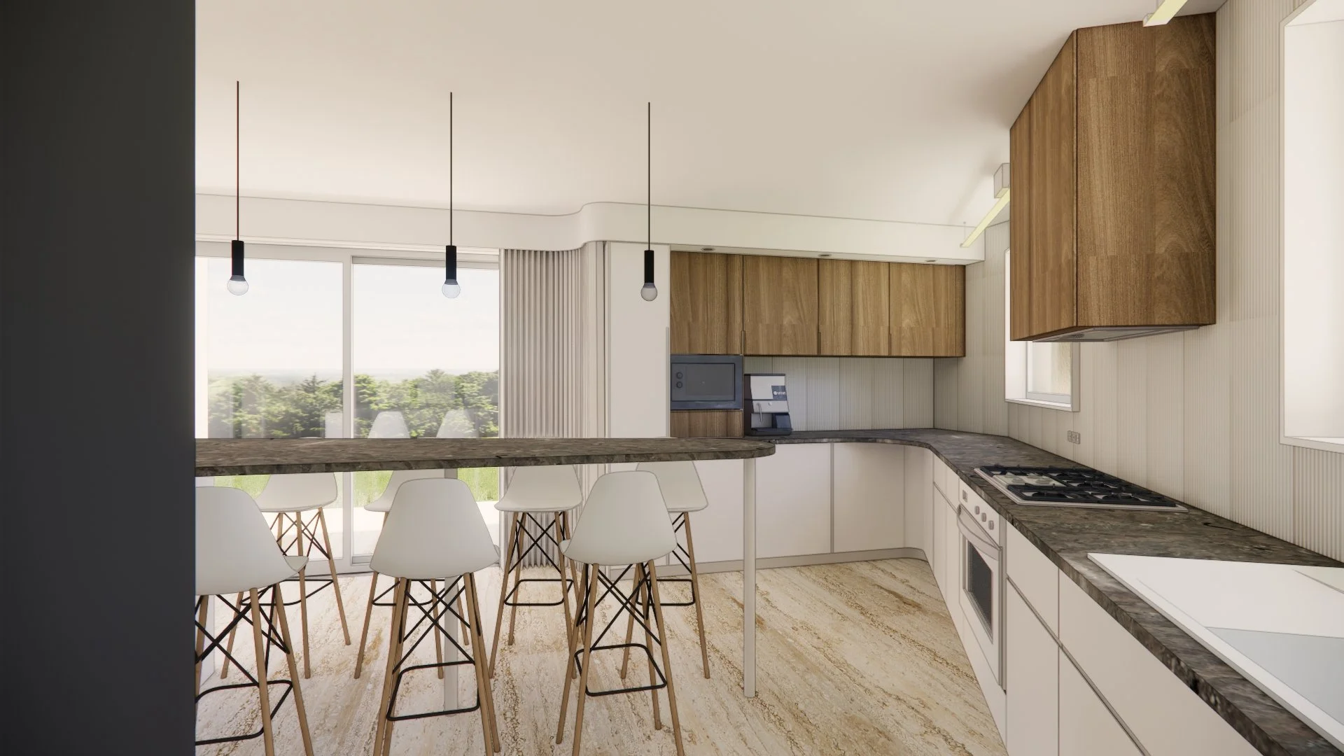 Aménagement d'une cuisine et d'un cellier