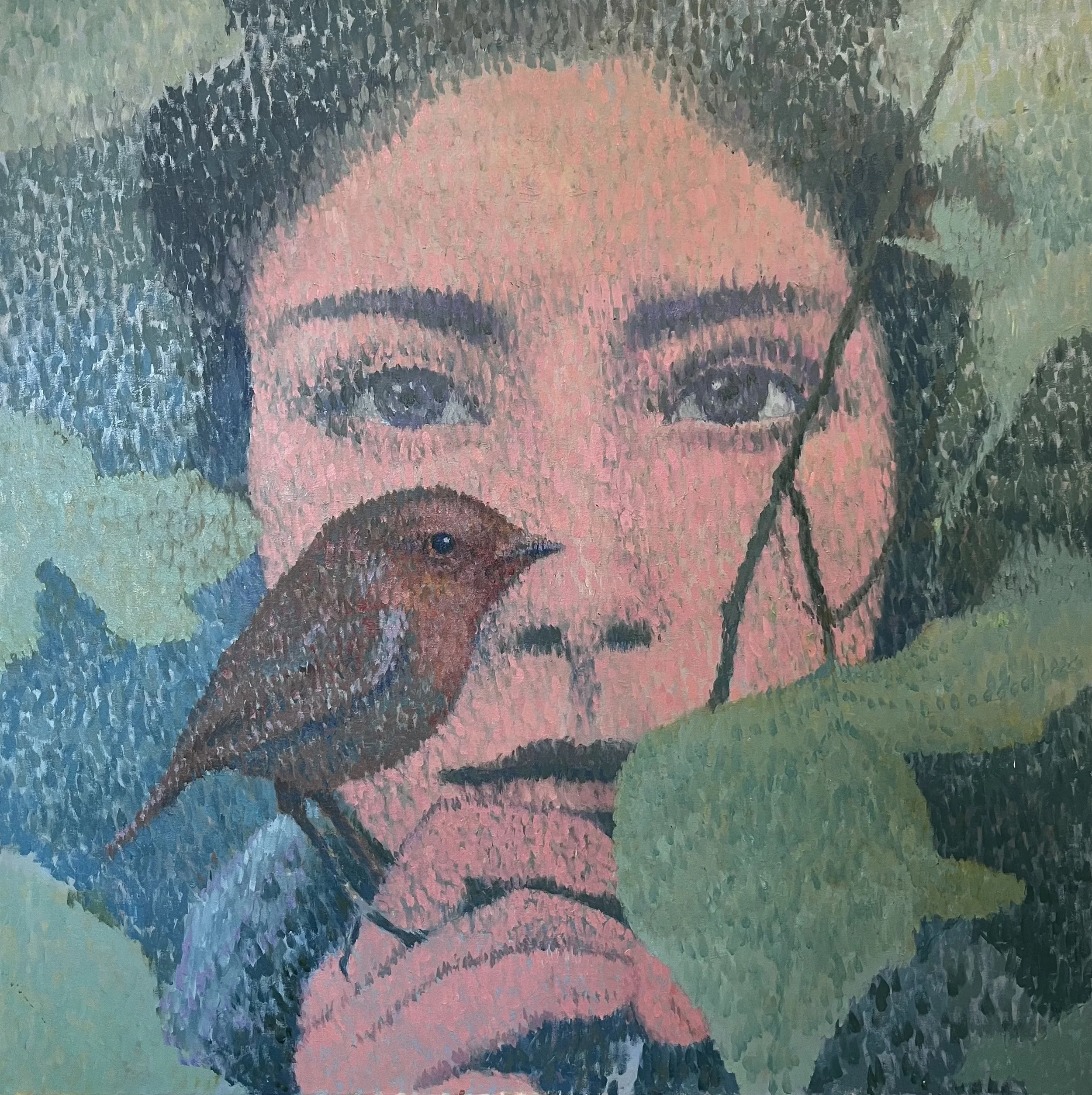 Lovely Bird 36x36 in , Oil on Canvas