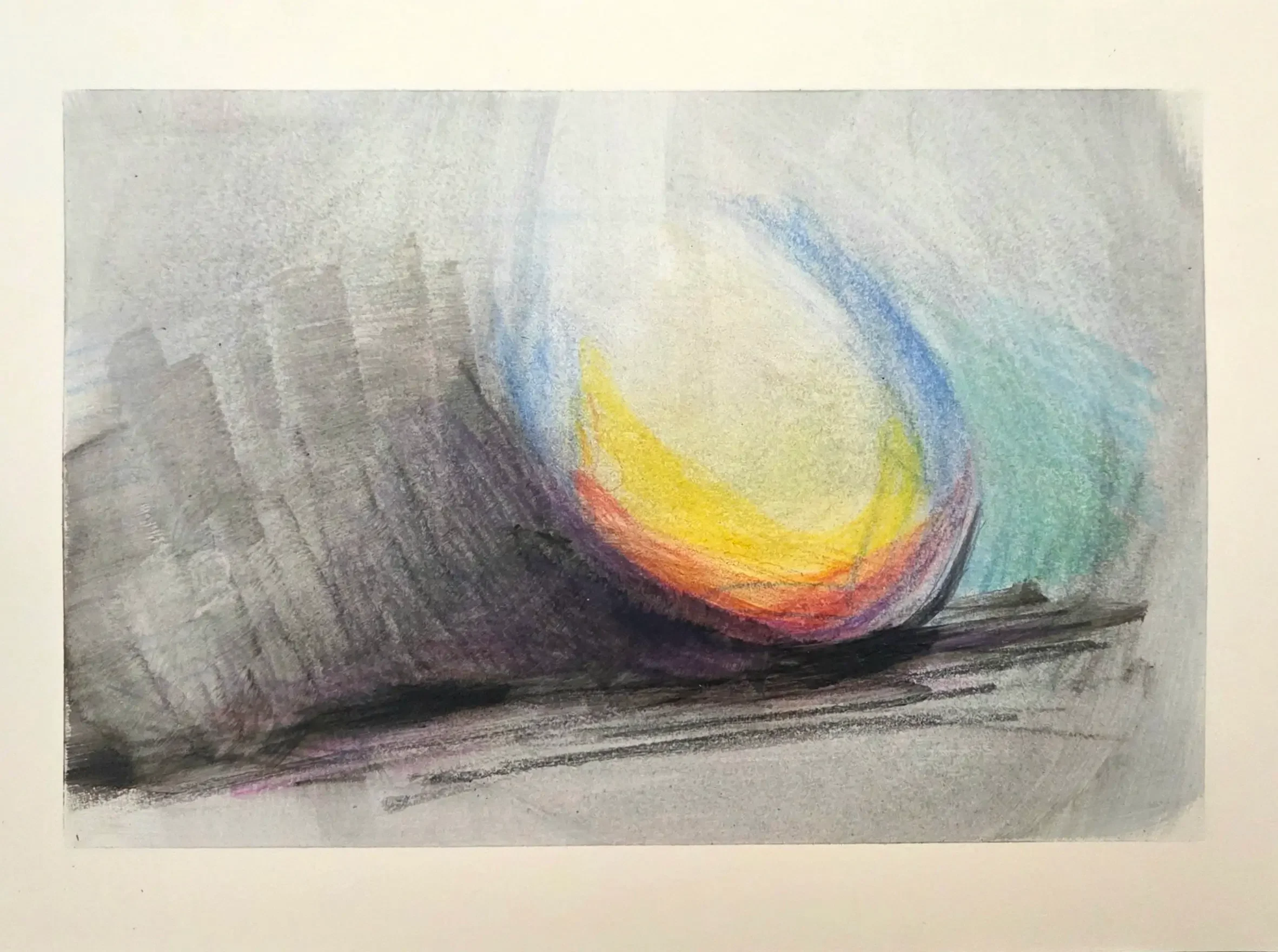 9x12 inch Charcoal, Acrylic, and Colored pencil on Paper