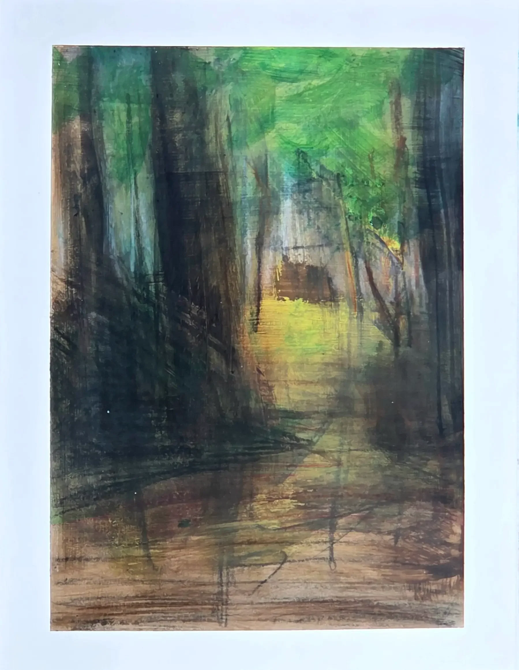 12x9 inch Charcoal and Acrylic on Paper