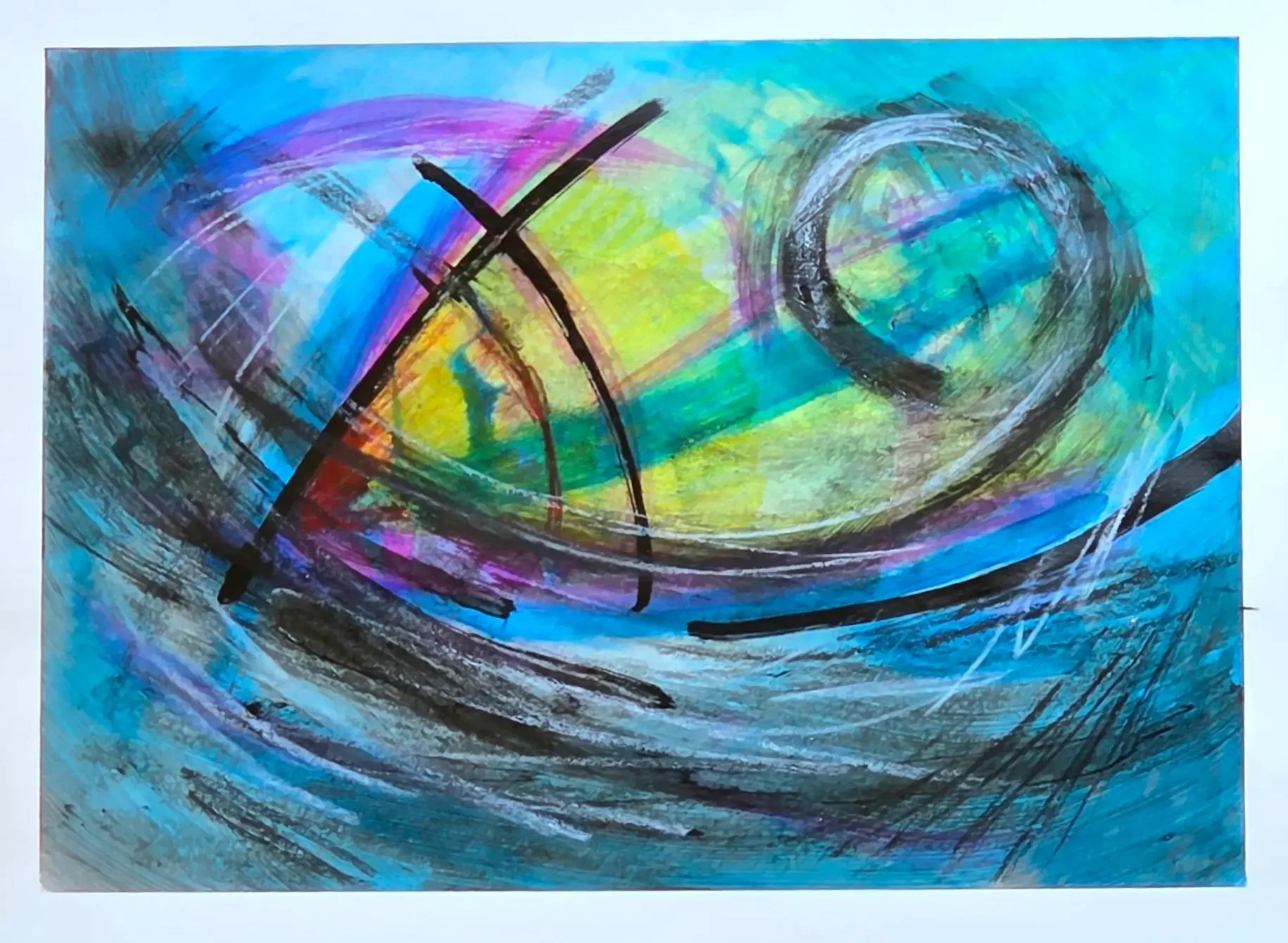 9x12 inch Charcoal and Acrylic on Paper