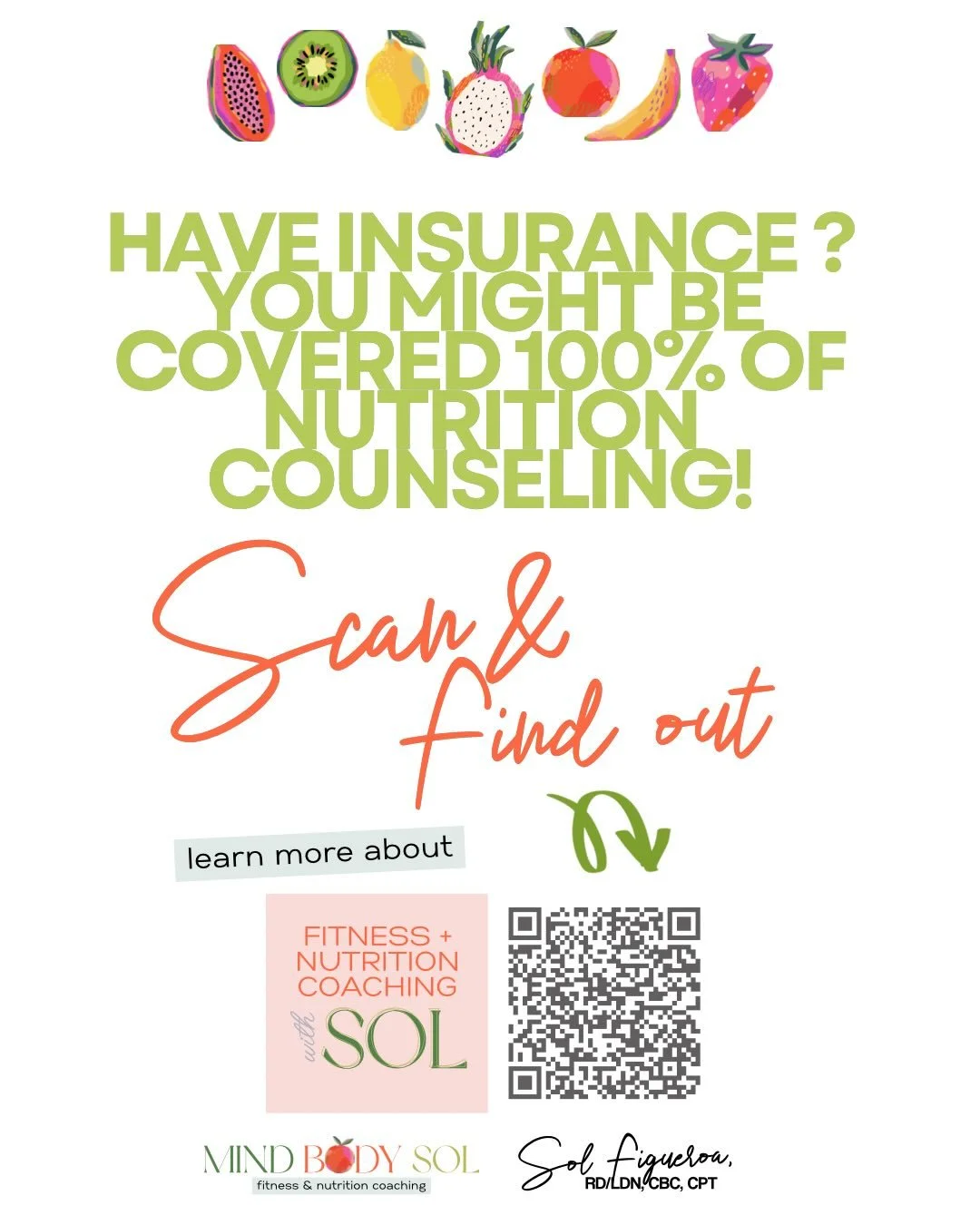 Have Insurance? 
You might be covered 100% for Nutrition Counseling! 

Scan or click the link in my bio and find out your coverage. 

#anthembcbs #aetna #unitedhealthcare #dietitian #healthandwellnessjourney