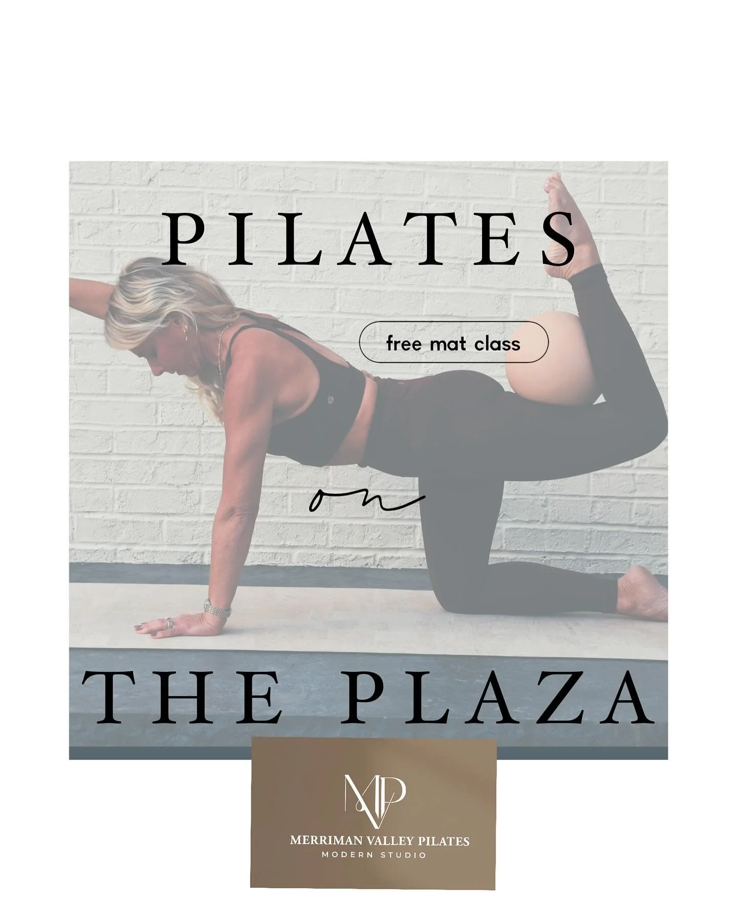 ✨ Pop-Up Pilates on the Plaza ✨
Join me on Saturday, September 20 at 10:30 AM for a free community Pilates class on the plaza at Merriman Valley Pilates!

This pop-up is all about moving together, connecting, and giving you a sneak peek as I get read