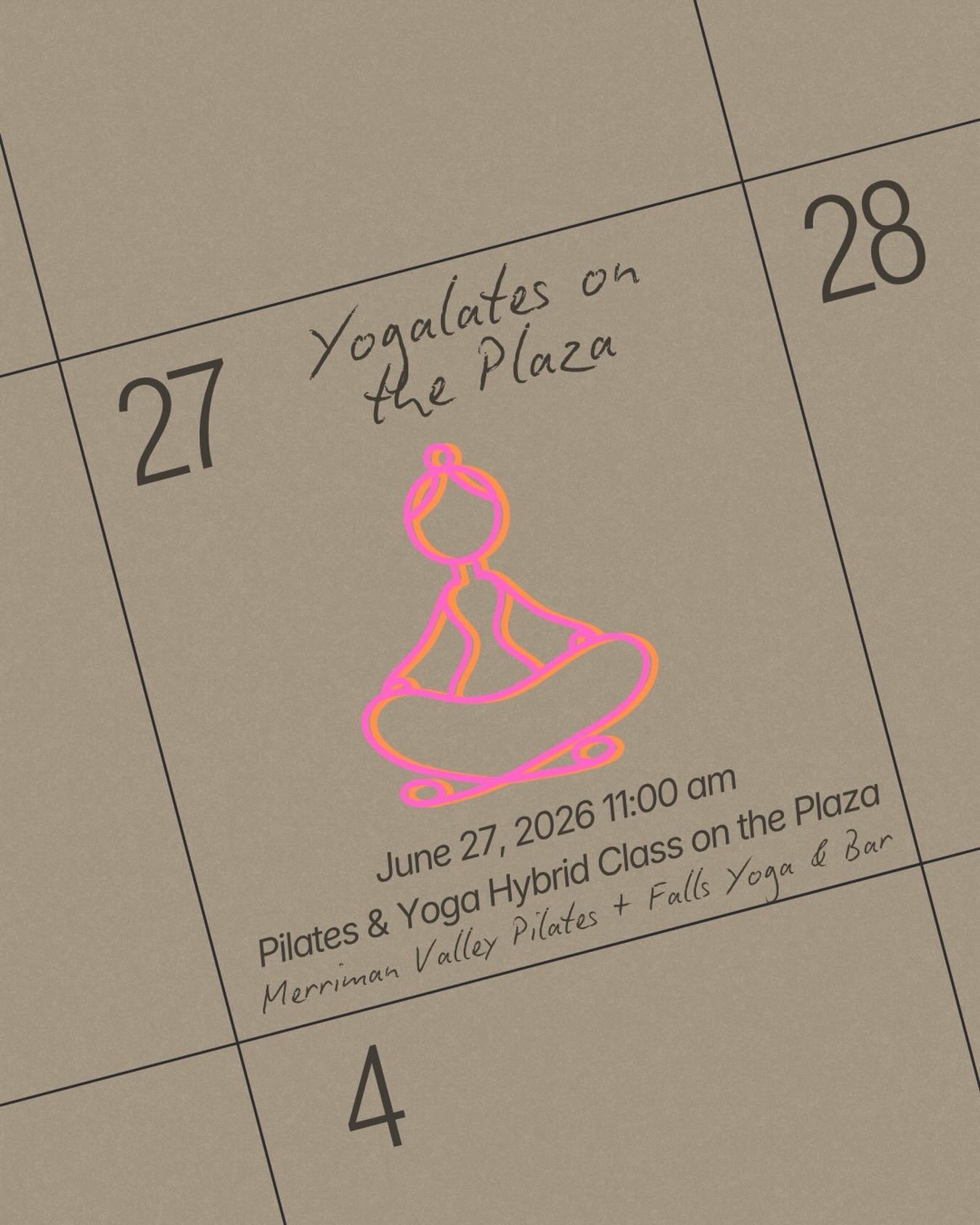 After the turnout we had for our Mother&rsquo;s Day event, we couldn&rsquo;t keep you waiting&hellip; our second Pilates on the Plaza event of 2026 is Yogalates with @fallsyogabarre 🩷☀️

Join us for a special outdoor collaboration between Merriman V