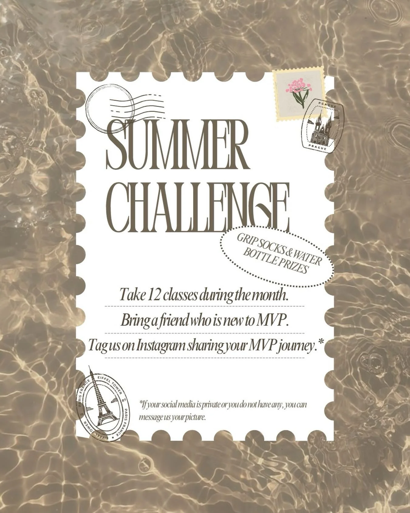 Our Summer Challenge is here! Complete all three challenges during the month of June to earn an MVP Water Bottle &amp; MVP Grip Socks!

To complete the challenge:
Take 12 classes during the month of June.
Bring a friend who is new to MVP. 
Tag us on 