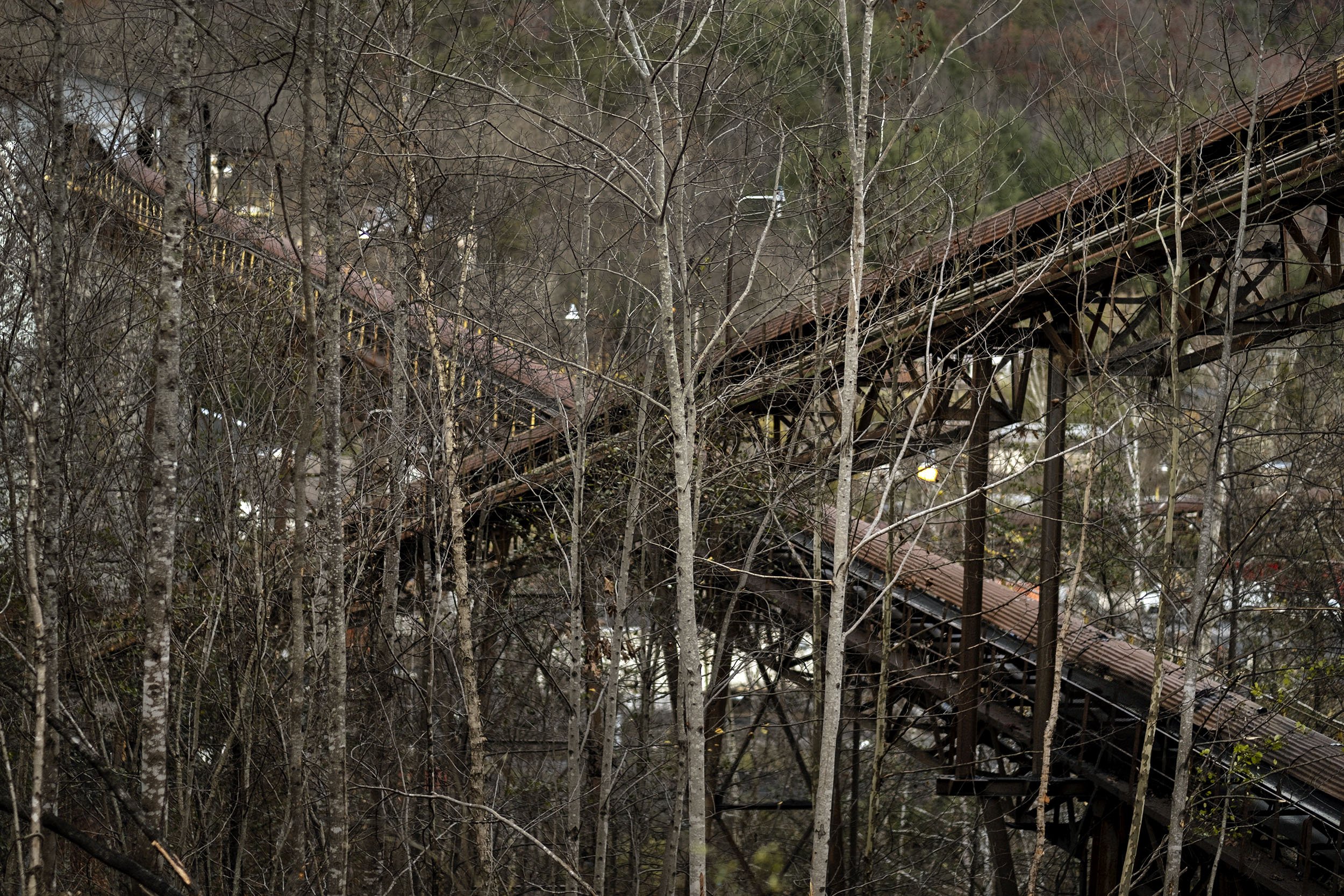 Coal transport belts near Jenkins, Kentucky. 