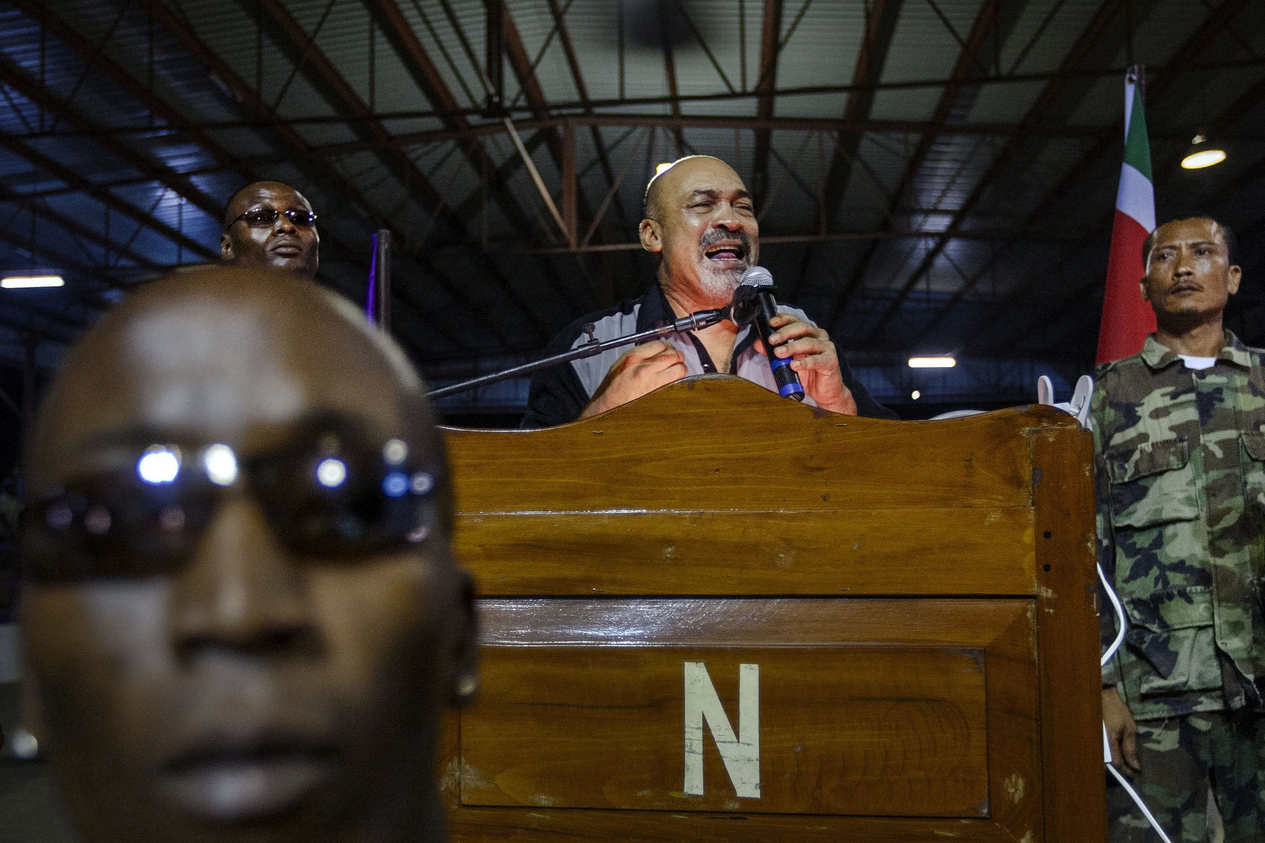 Desi Bouterse a former military dictator who led coups, ruled through terror including the 1982 "December Murders" of 15 critics, Paramaribo, Suriname.