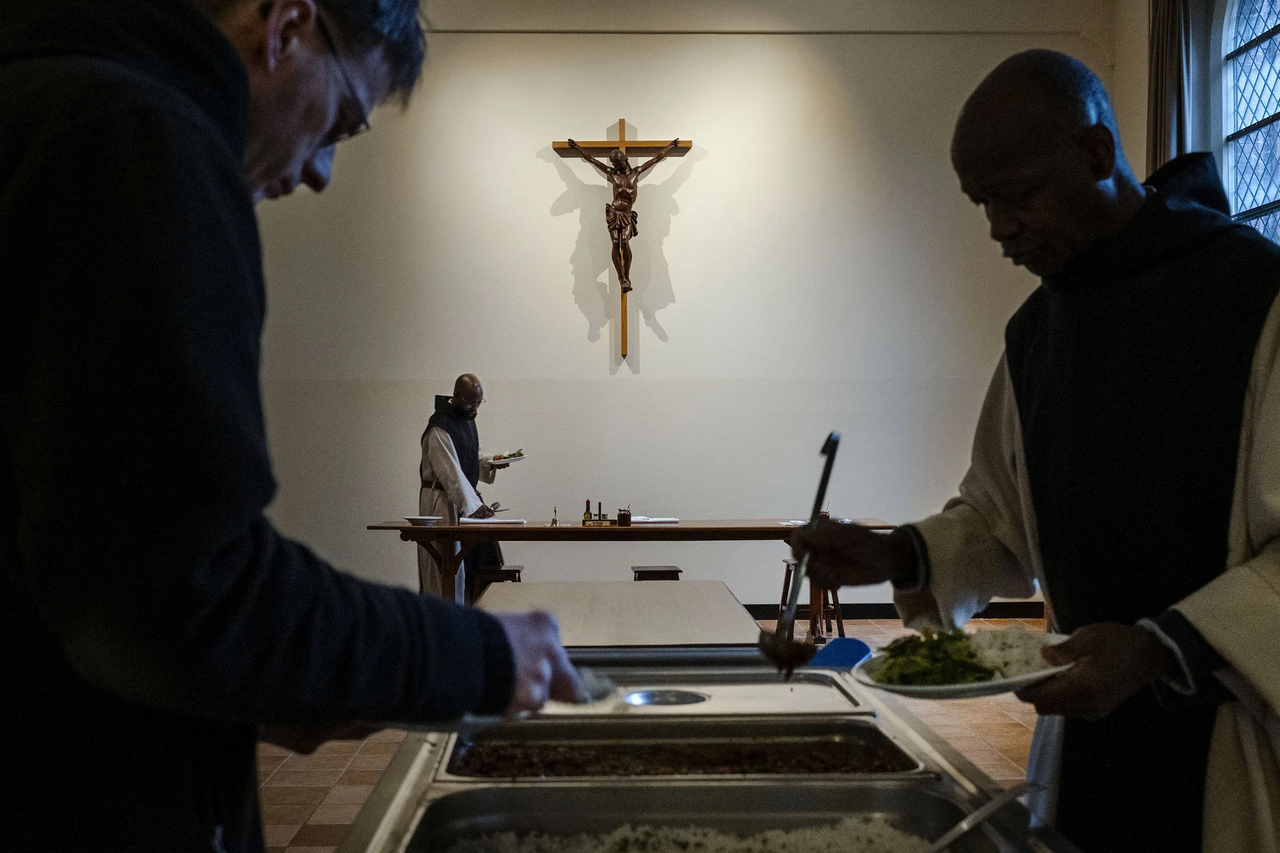 Lunch time at the Abbey of Our Lady of Koningshoeven, where Trappist monks live, work and brew the famous Trappisten beer. Tilburg, the Netherlands.