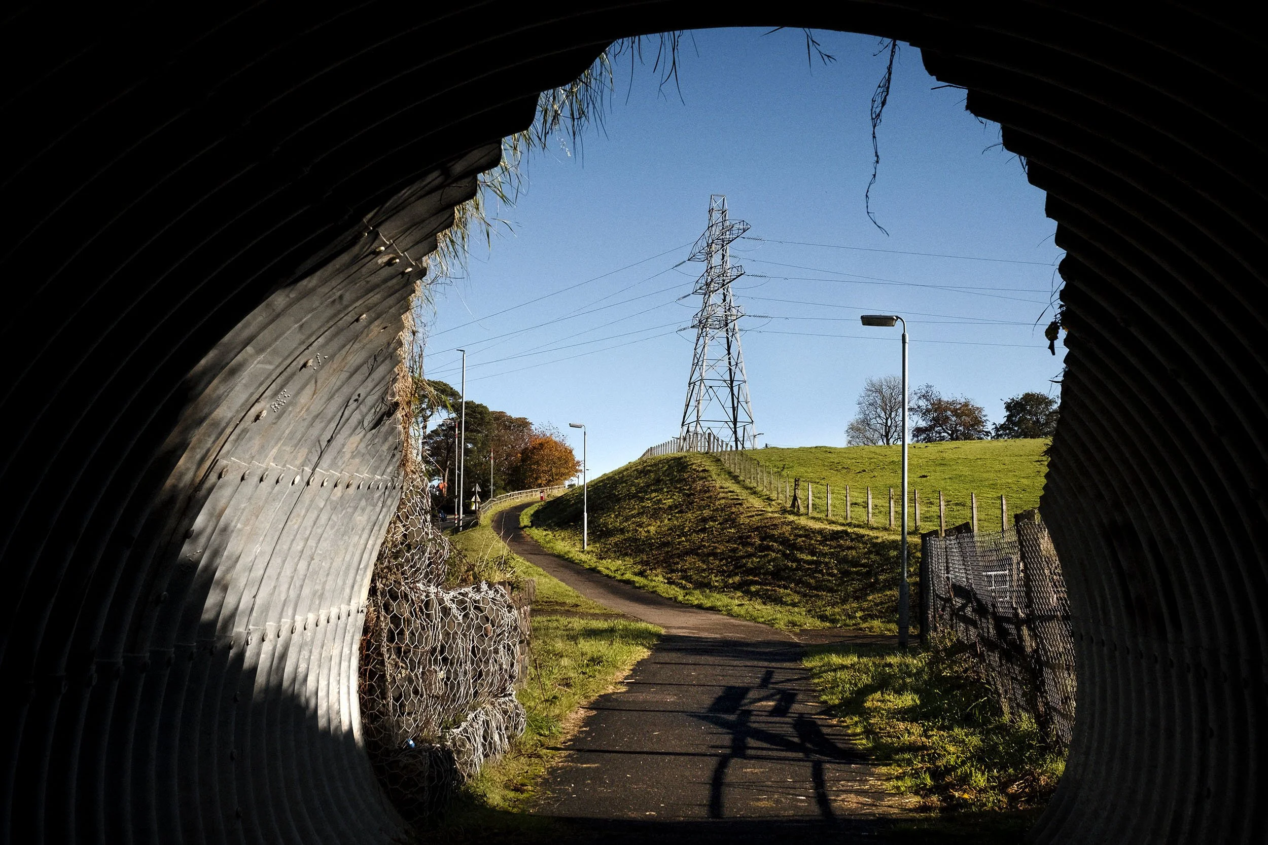 View through a tunnel on the outskirts of Ballymena, Northern Ireland. Ian Paisley’s heartland.