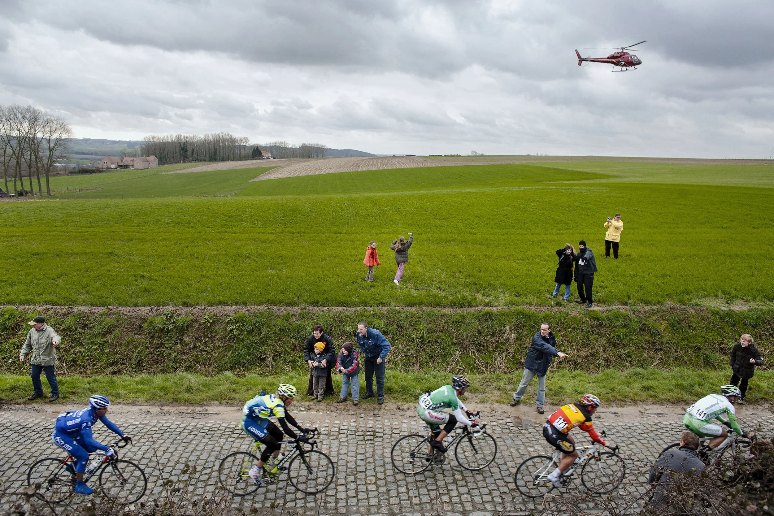 Eikenberg hill climb during the cycle race Omloop van het Volk in Maarke-Kerkem, Belgium.