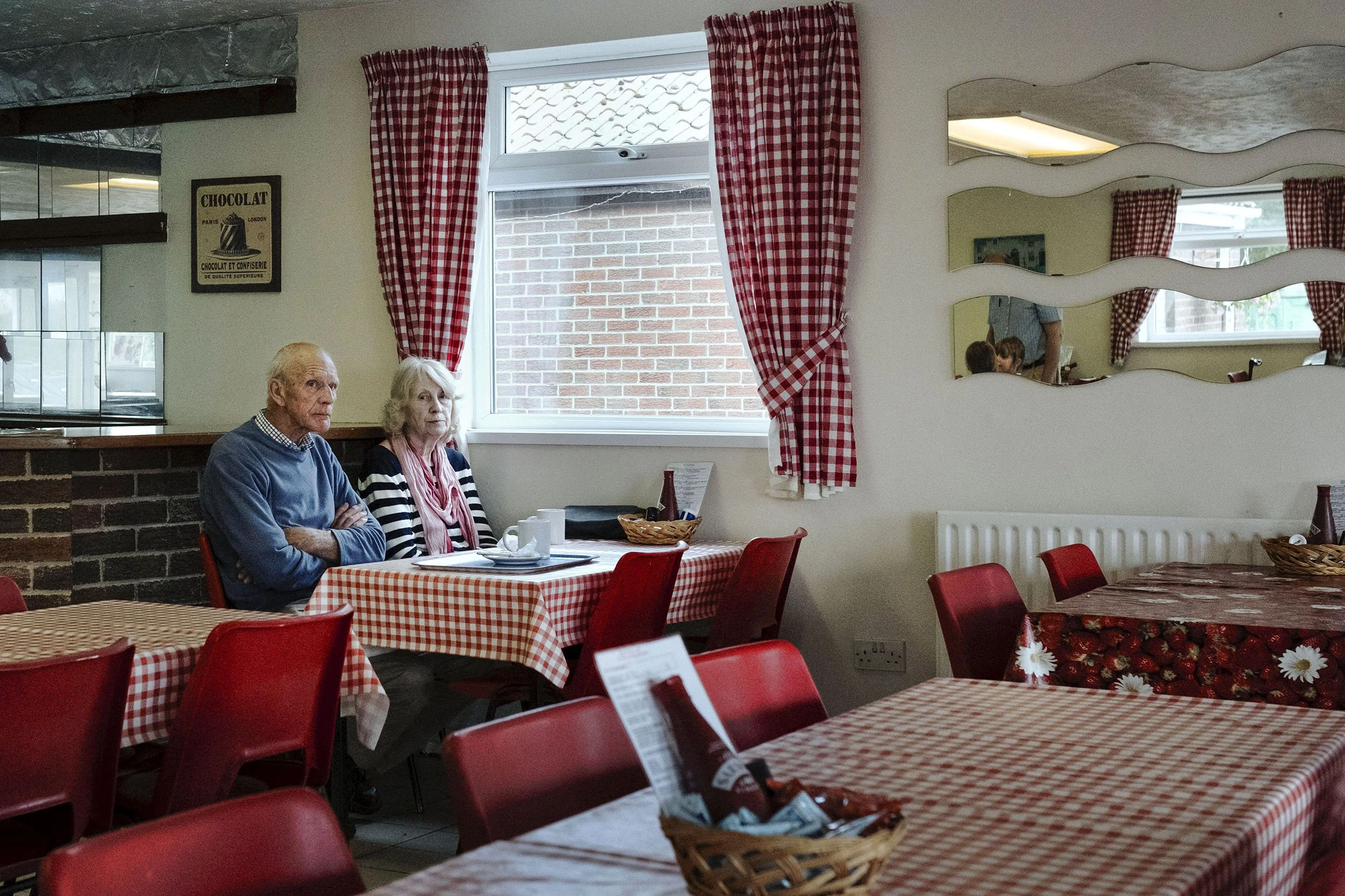 A couple in a caf in Weighton, East Riding which voted 60.4% Leave in the Brexit referendum.