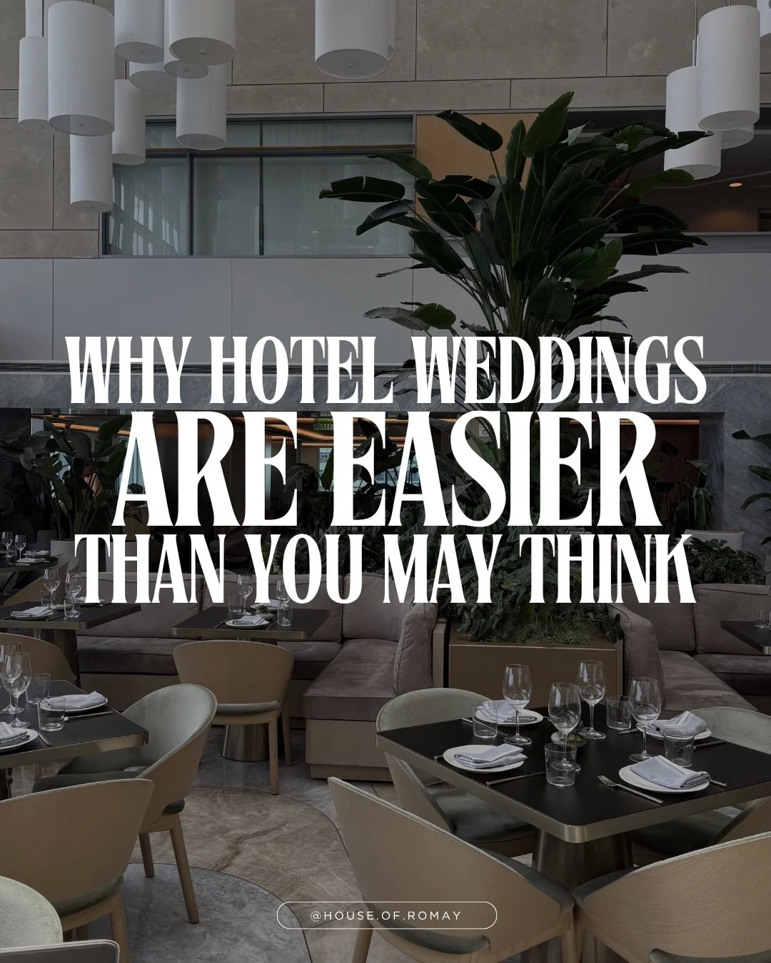 Hotel weddings are often underestimated.

Some couples don&rsquo;t even realize how many problems they solve behind the scenes. Especially in Miami, where traffic, distance, and logistics can quietly ruin a timeline.

But! And this is important to kn