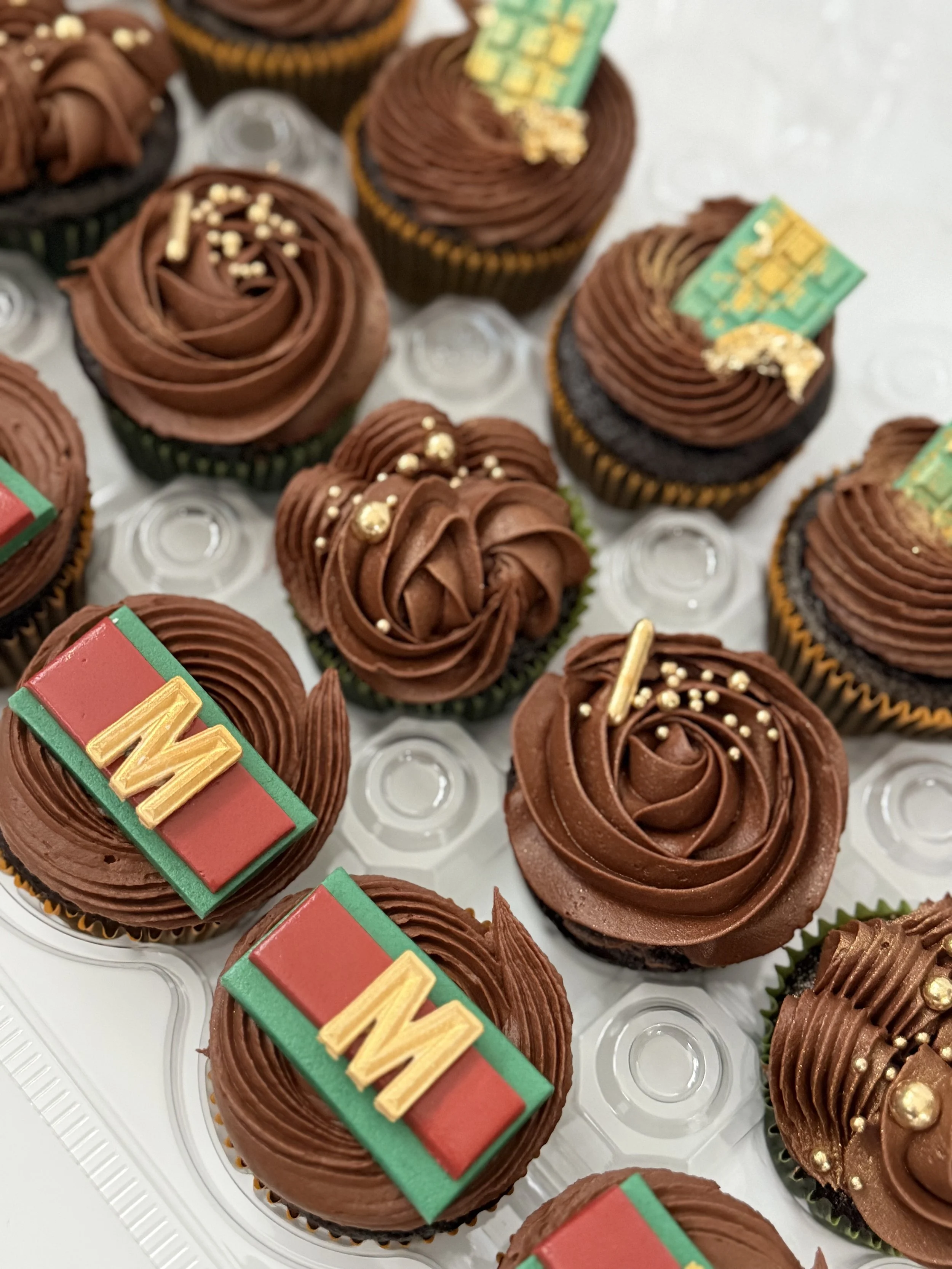 Chocolate cupcakes with chocolate buttercream