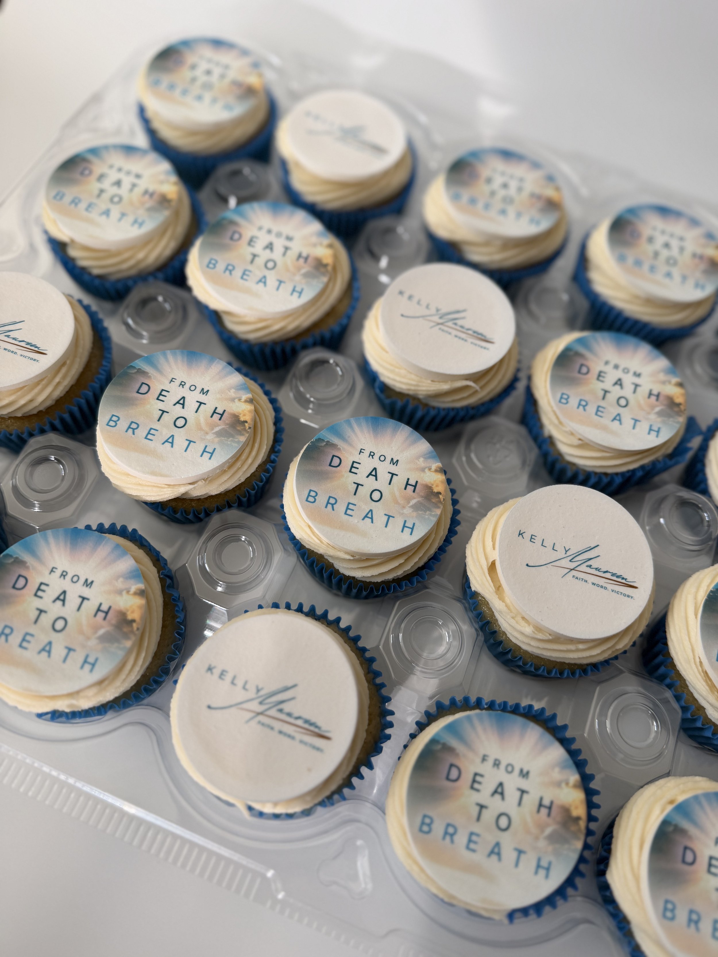 Vanilla and chocolate cupcakes with vanilla buttercream