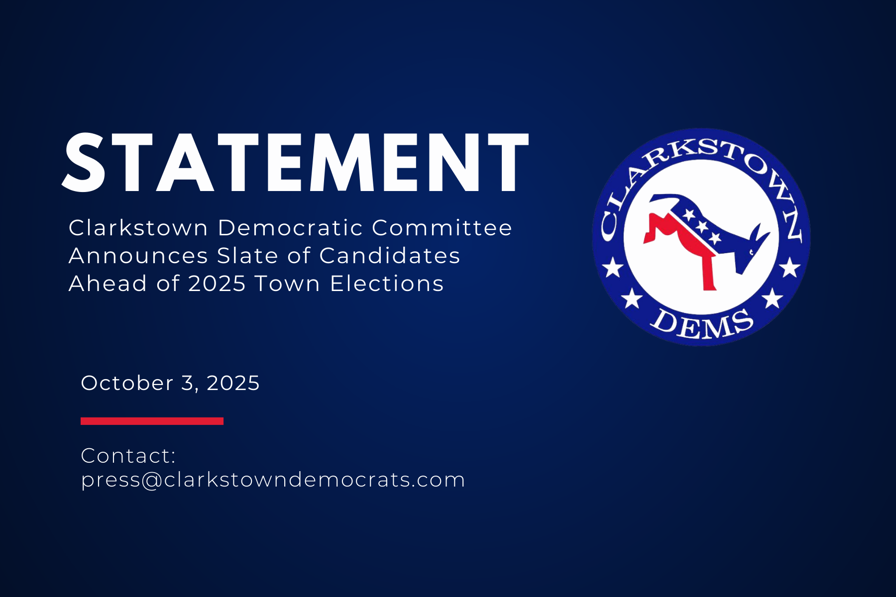 Clarkstown Democratic Committee Announces Slate of Candidates Ahead of 2025 Town Elections