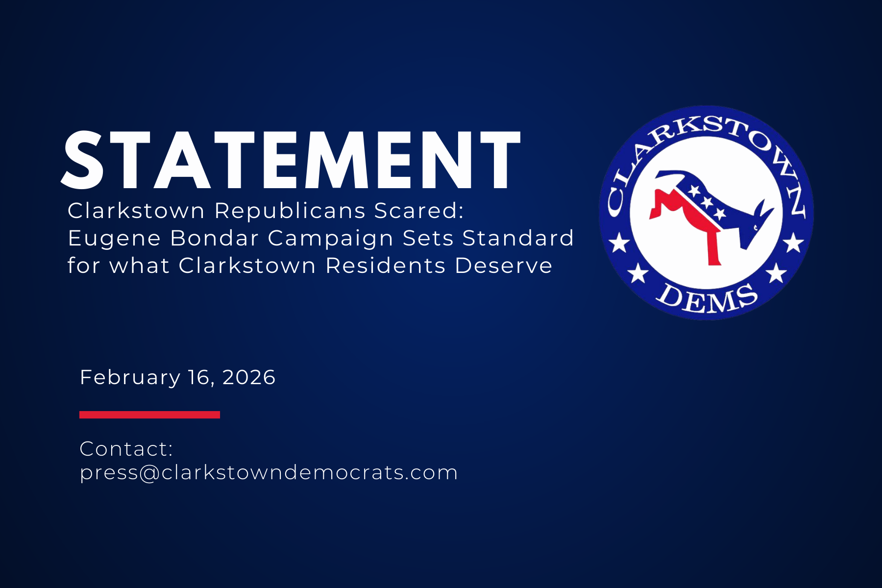 Clarkstown Republicans Scared: Eugene Bondar Campaign Sets Standard for what Clarkstown Residents Deserve