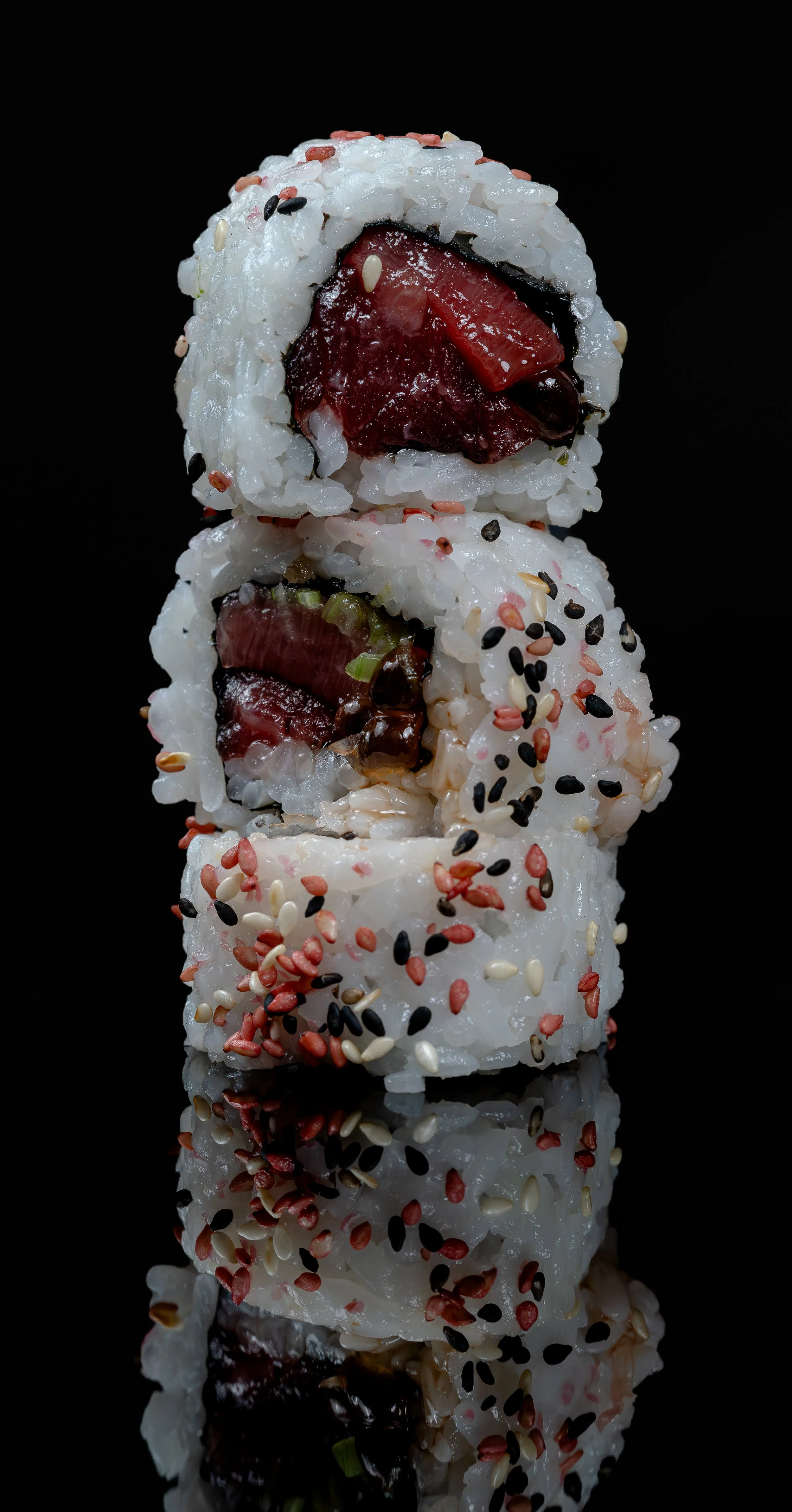 Sushi roll stacked reflection.jpg