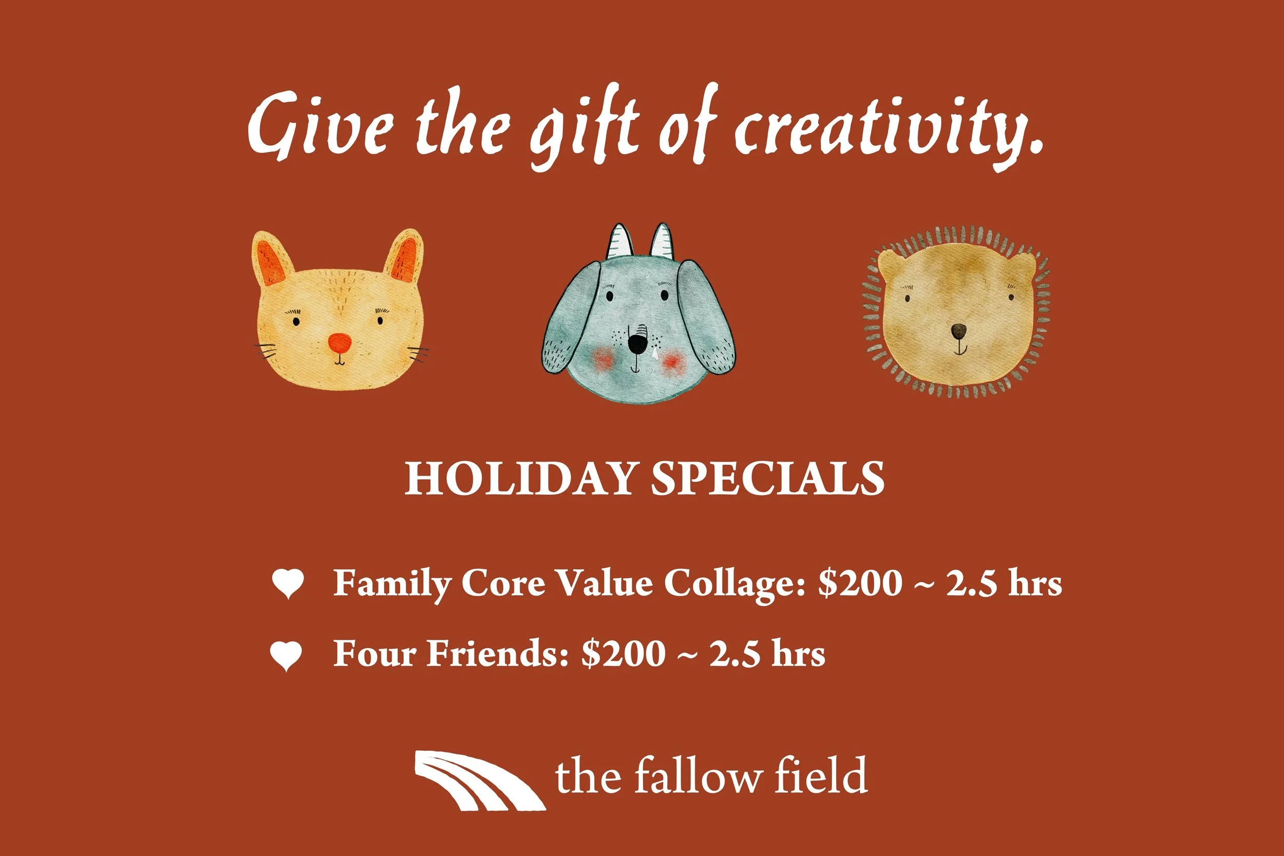 Holiday Specials ~ Gift Certificates