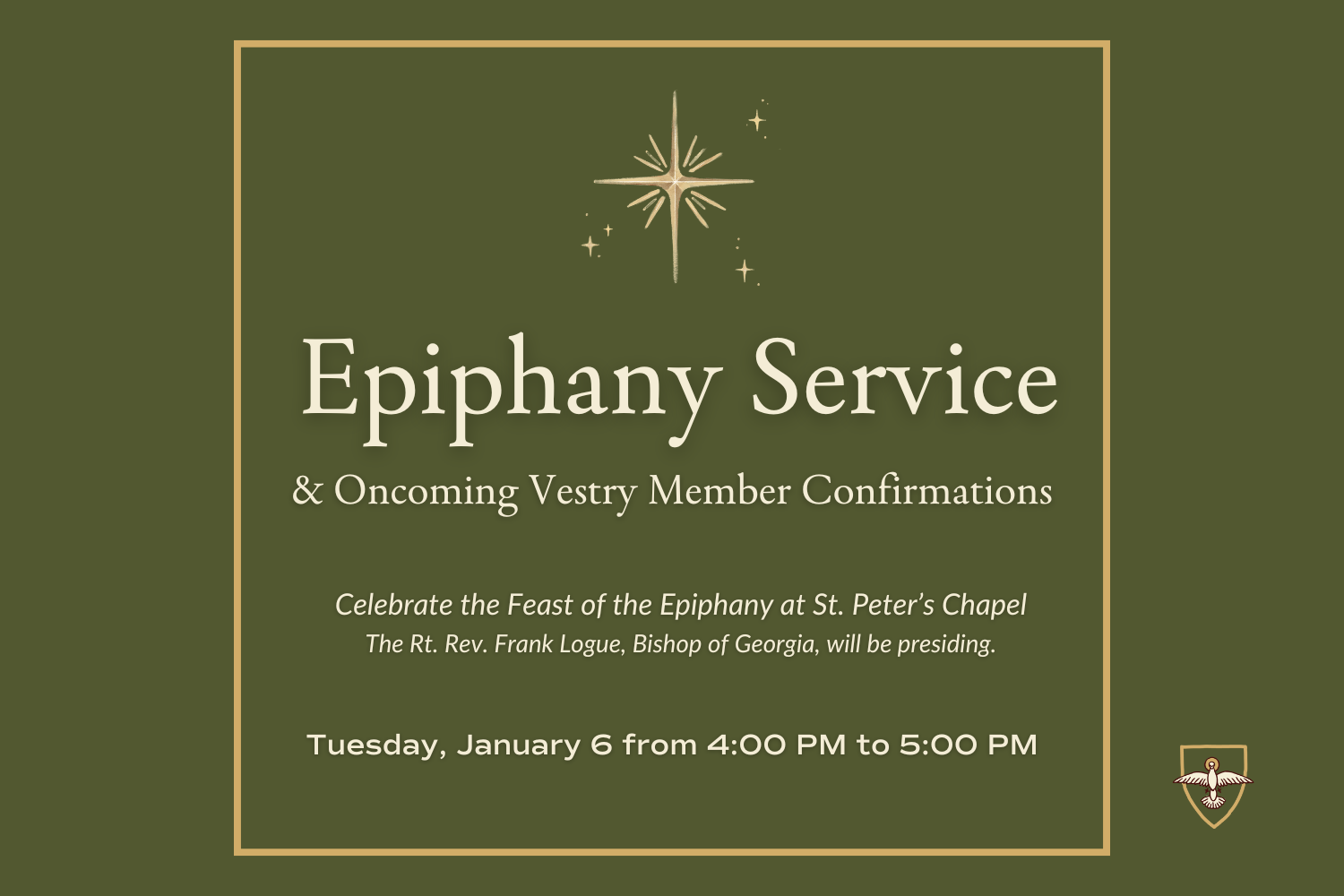 Epiphany Service &amp; Oncoming Vestry Member Confirmations